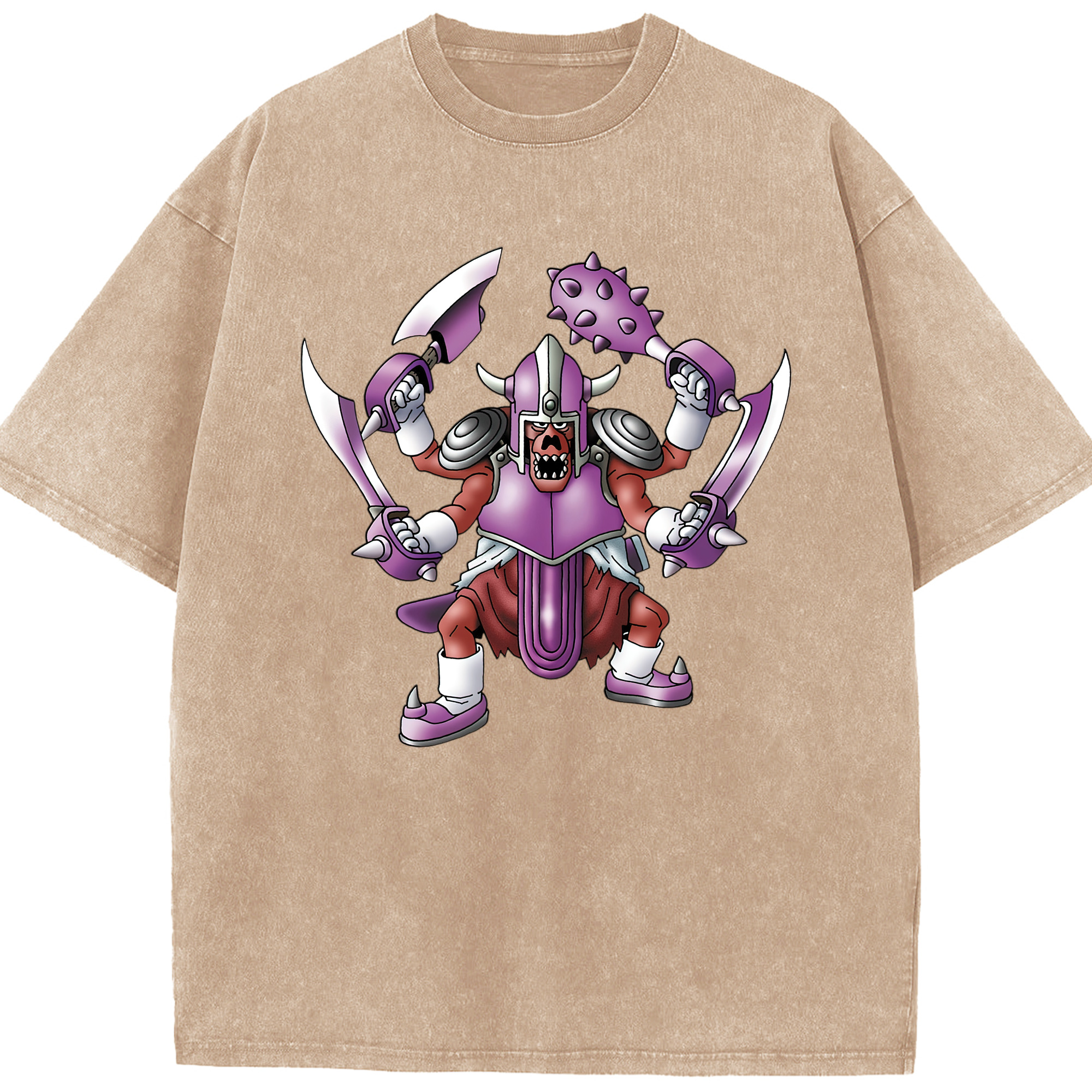（画像用） ドラゴンクエスト Doragon Kuesuto Dragon Quest 綿100% ヴィンテージ風 半袖Tシャツ（フロントプリント）