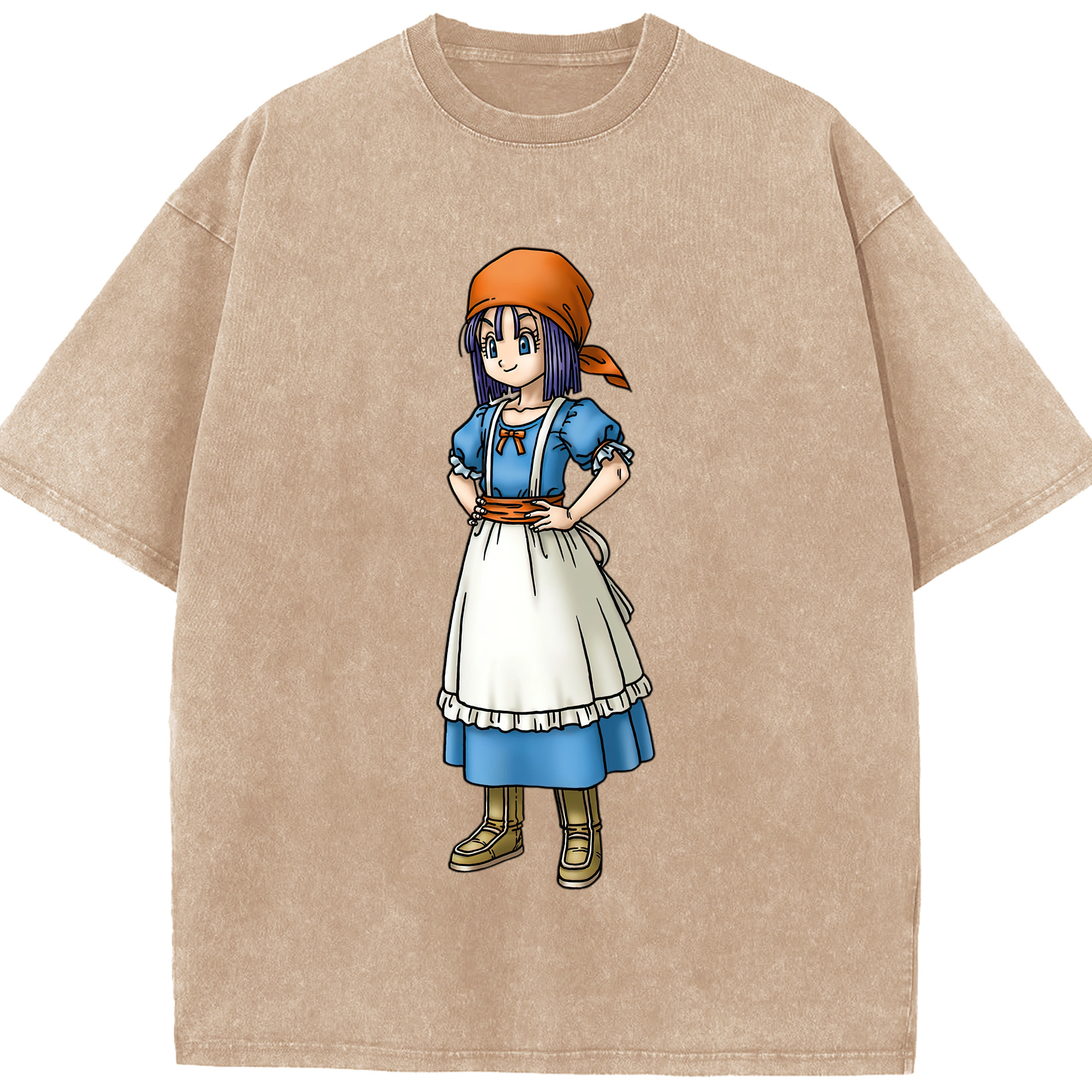 （画像用） ドラゴンクエスト Doragon Kuesuto Dragon Quest 綿100% ヴィンテージ風 半袖Tシャツ（フロントプリント）