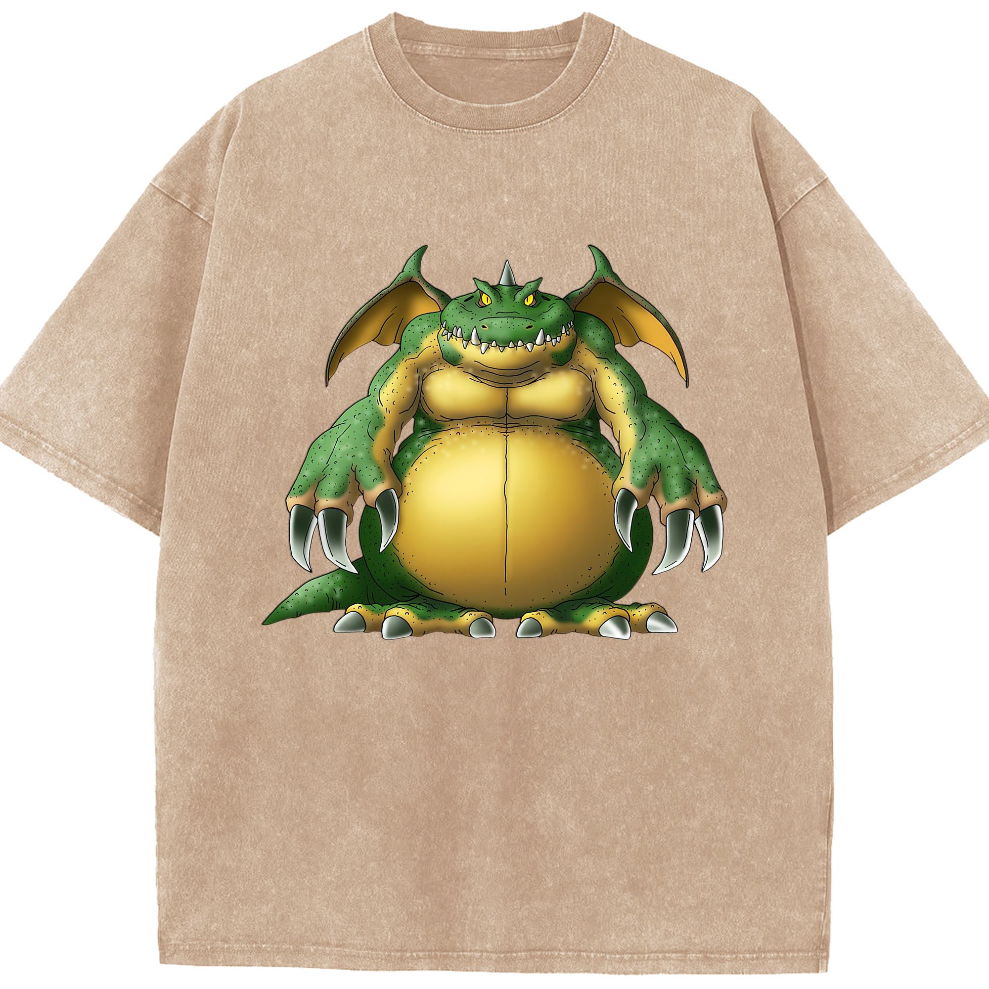 （画像用） ドラゴンクエスト Doragon Kuesuto Dragon Quest 綿100% ヴィンテージ風 半袖Tシャツ（フロントプリント）