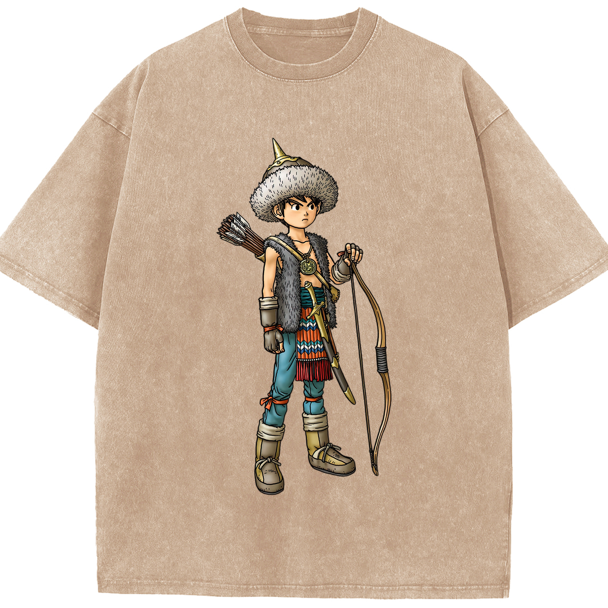 （画像用） ドラゴンクエスト Doragon Kuesuto Dragon Quest 綿100% ヴィンテージ風 半袖Tシャツ（フロントプリント）