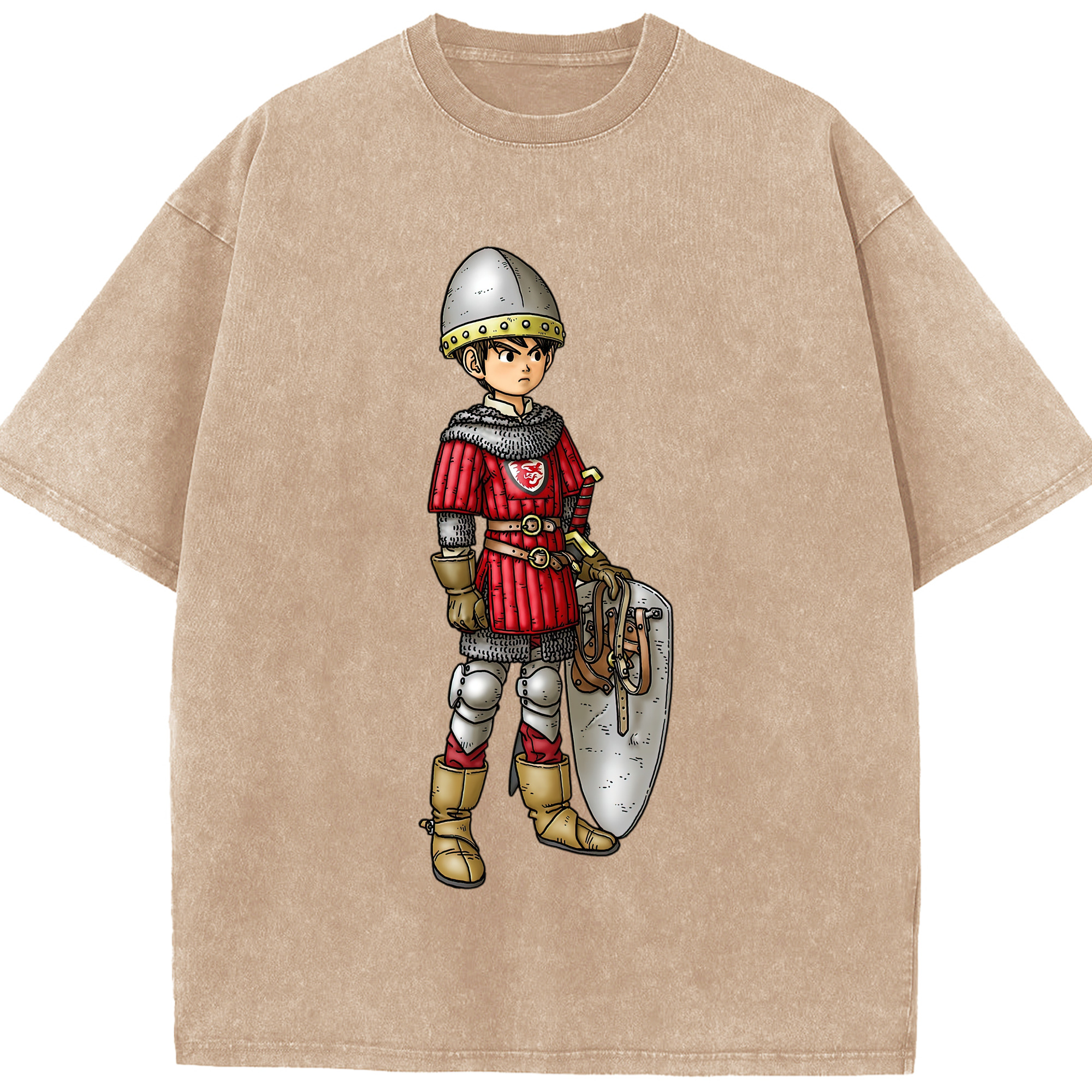 （画像用） ドラゴンクエスト Doragon Kuesuto Dragon Quest 綿100% ヴィンテージ風 半袖Tシャツ（フロントプリント）