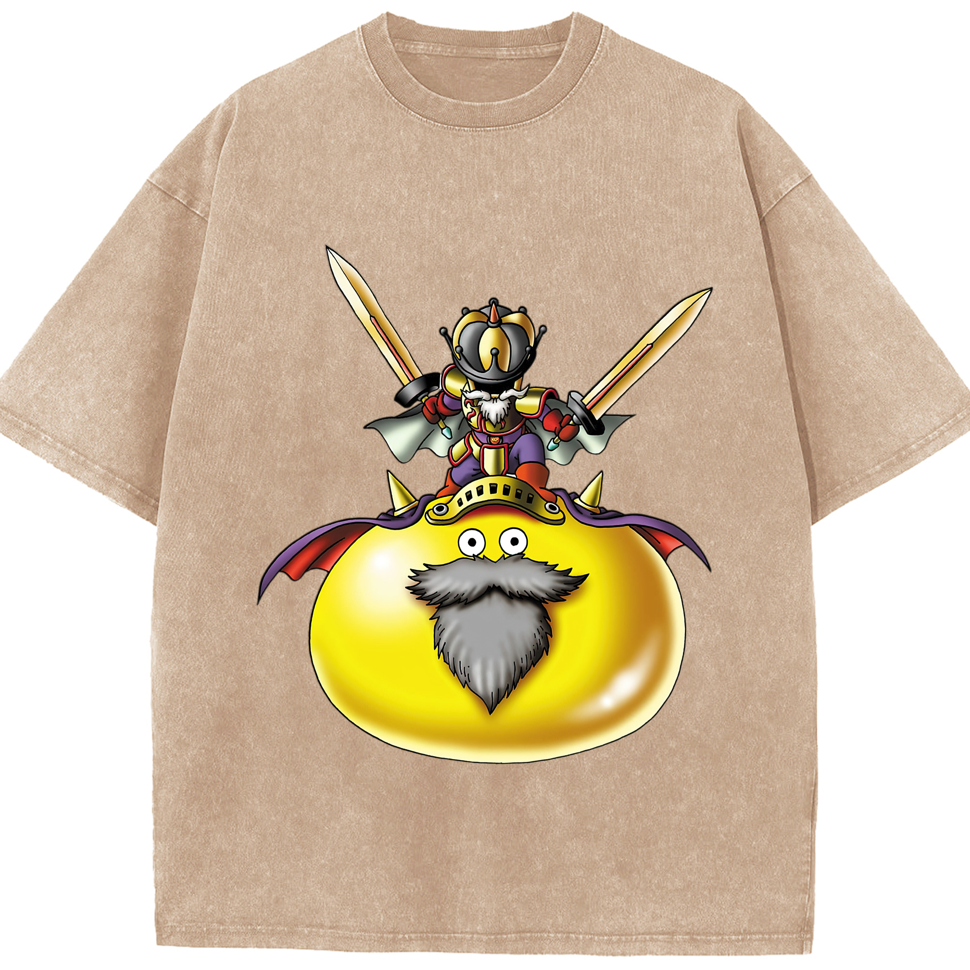 （画像用） ドラゴンクエスト Doragon Kuesuto Dragon Quest 綿100% ヴィンテージ風 半袖Tシャツ（フロントプリント）