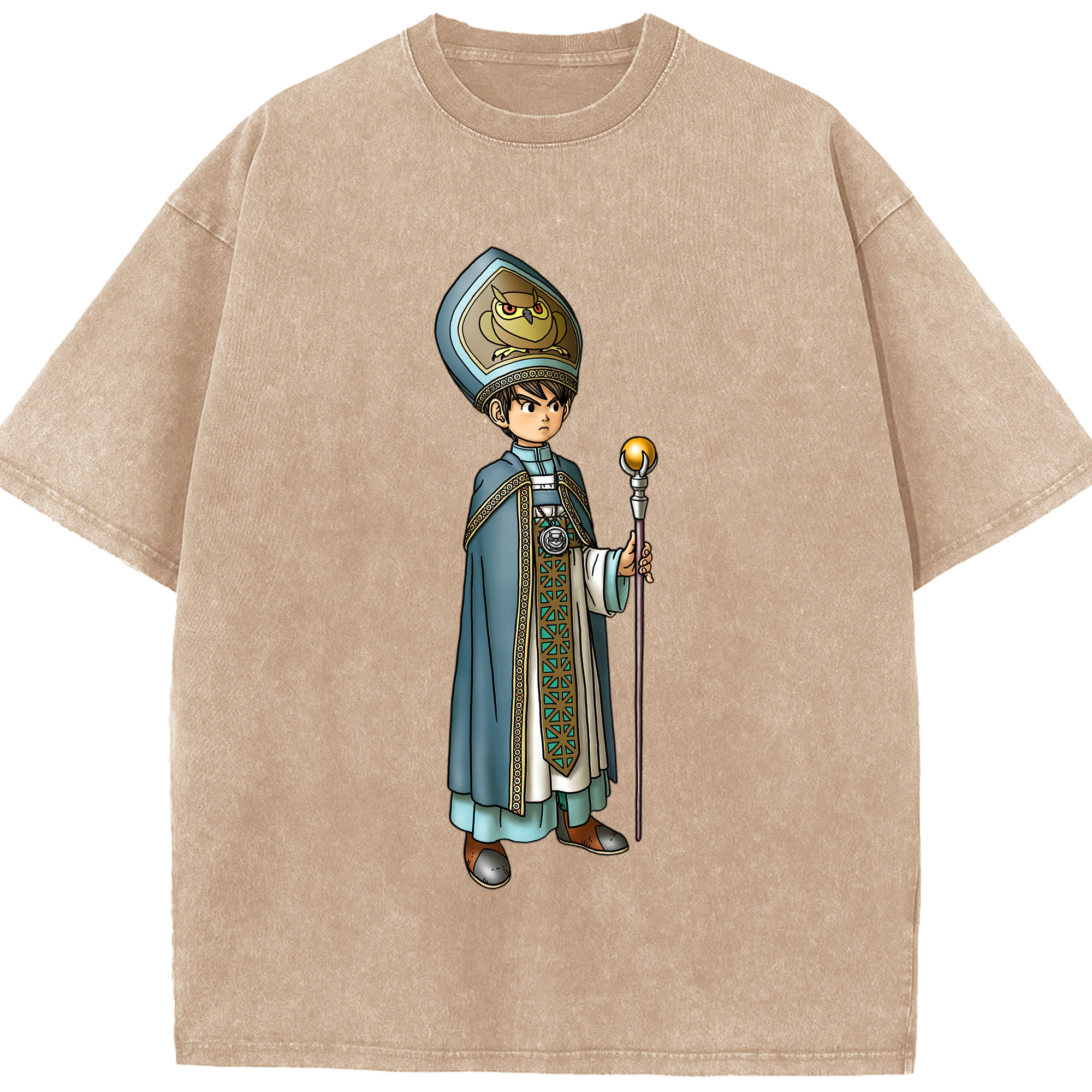 （画像用） ドラゴンクエスト Doragon Kuesuto Dragon Quest 綿100% ヴィンテージ風 半袖Tシャツ（フロントプリント）