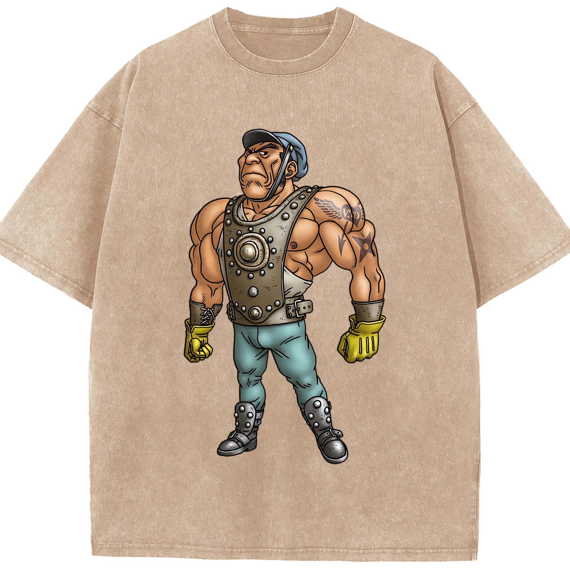 （画像用） ドラゴンクエスト Doragon Kuesuto Dragon Quest 綿100% ヴィンテージ風 半袖Tシャツ（フロントプリント）