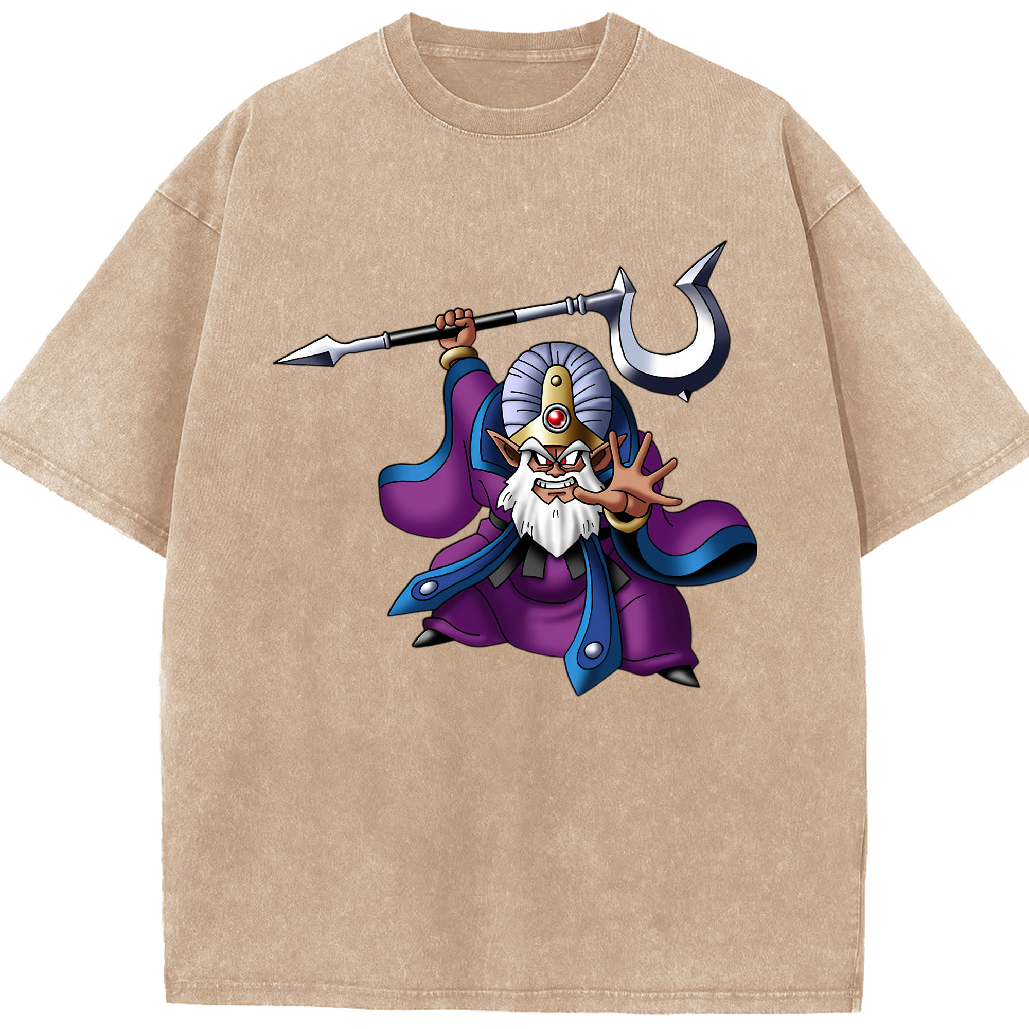（画像用） ドラゴンクエスト Doragon Kuesuto Dragon Quest 綿100% ヴィンテージ風 半袖Tシャツ（フロントプリント）