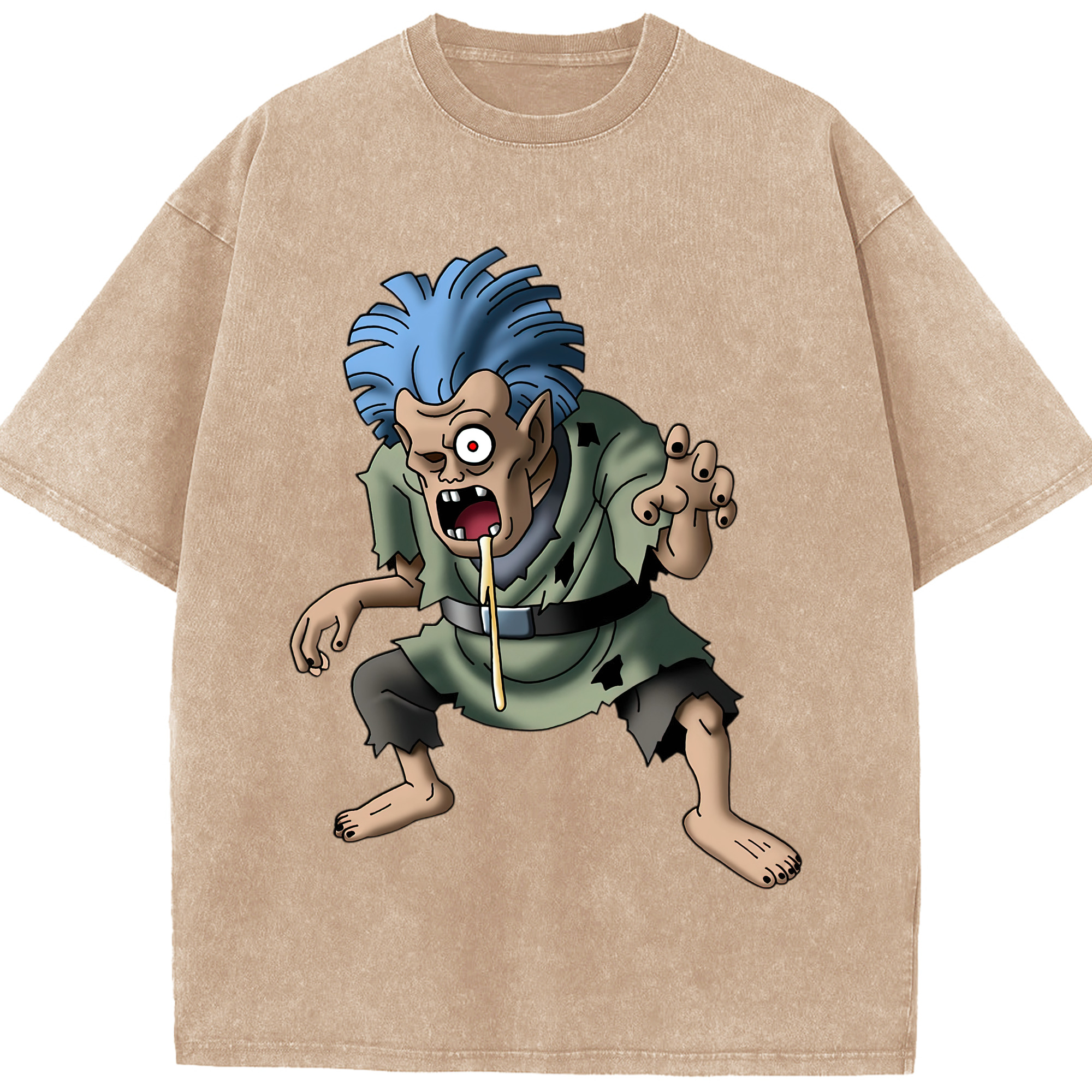 （画像用） ドラゴンクエスト Doragon Kuesuto Dragon Quest 綿100% ヴィンテージ風 半袖Tシャツ（フロントプリント）