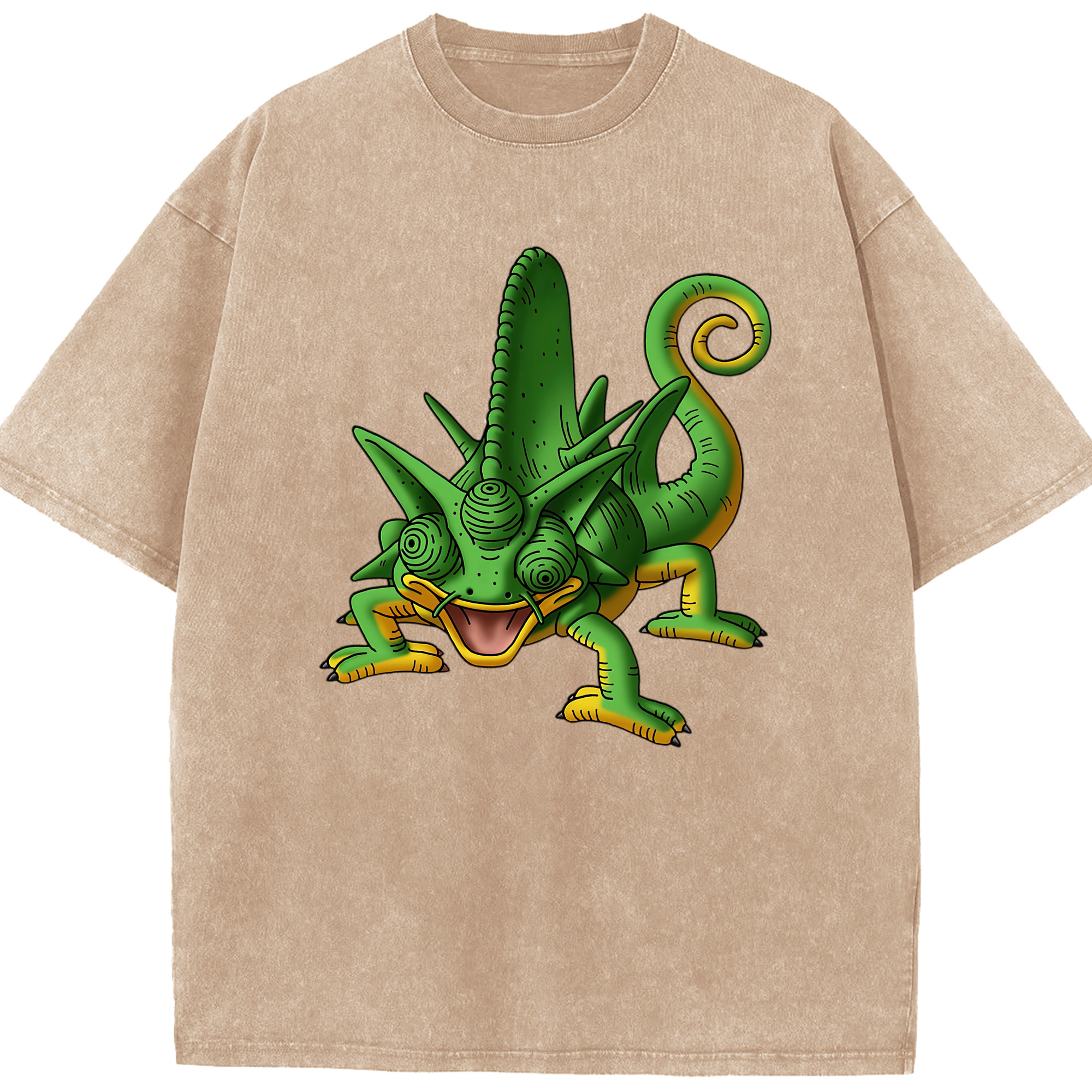 （画像用） ドラゴンクエスト Doragon Kuesuto Dragon Quest 綿100% ヴィンテージ風 半袖Tシャツ（フロントプリント）