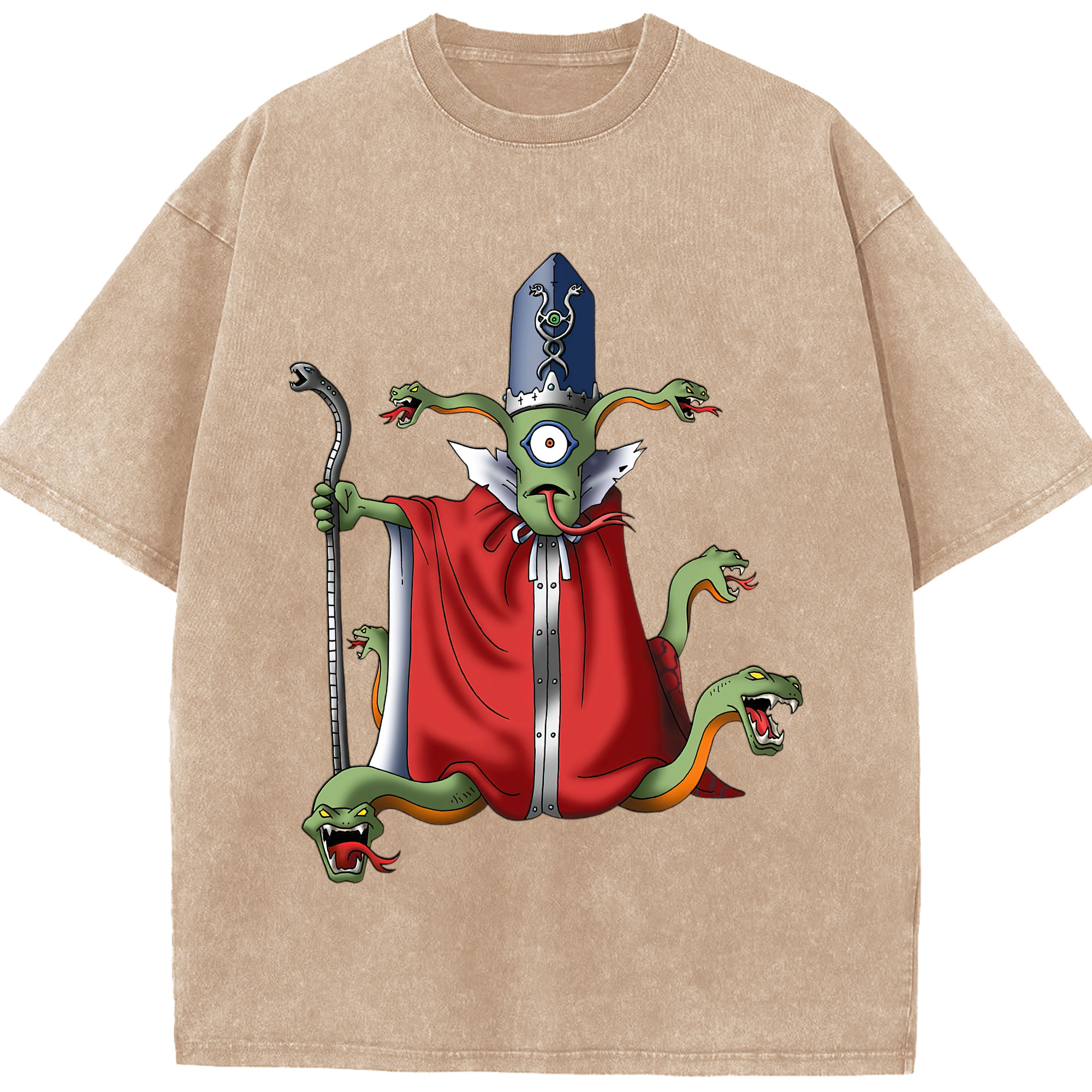 （画像用） ドラゴンクエスト Doragon Kuesuto Dragon Quest 綿100% ヴィンテージ風 半袖Tシャツ（フロントプリント）