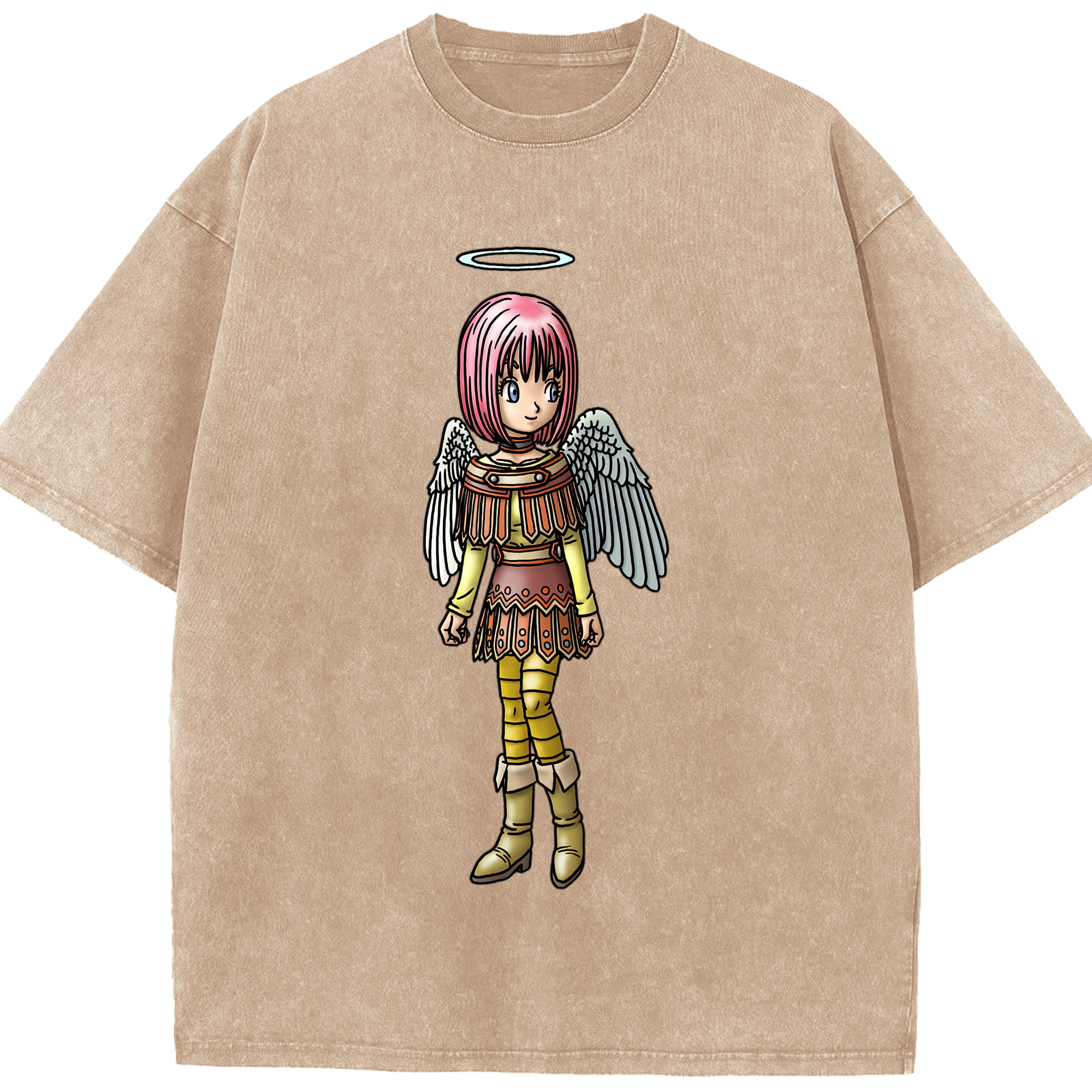 （画像用） ドラゴンクエスト Doragon Kuesuto Dragon Quest 綿100% ヴィンテージ風 半袖Tシャツ（フロントプリント）
