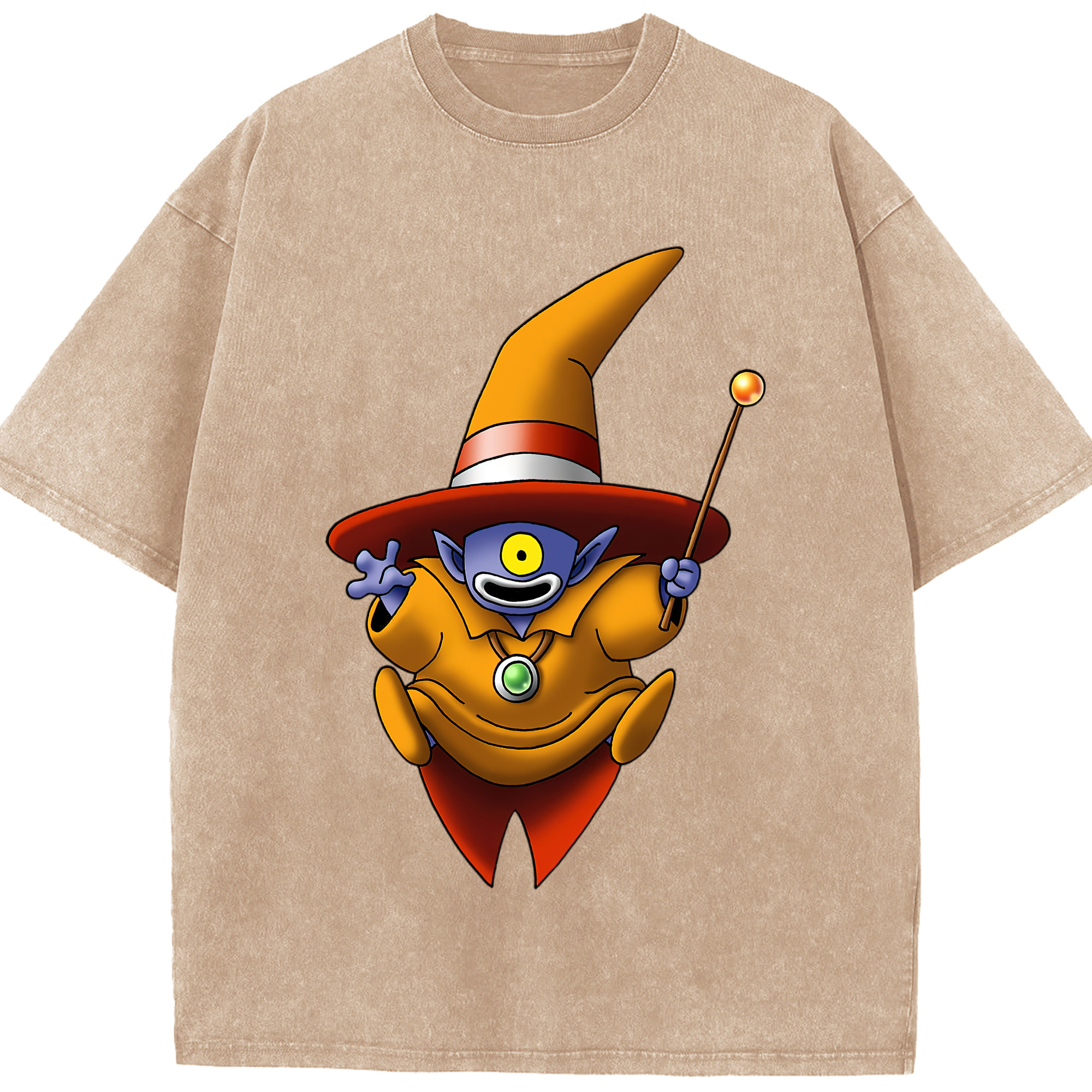 （画像用） ドラゴンクエスト Doragon Kuesuto Dragon Quest 綿100% ヴィンテージ風 半袖Tシャツ（フロントプリント）