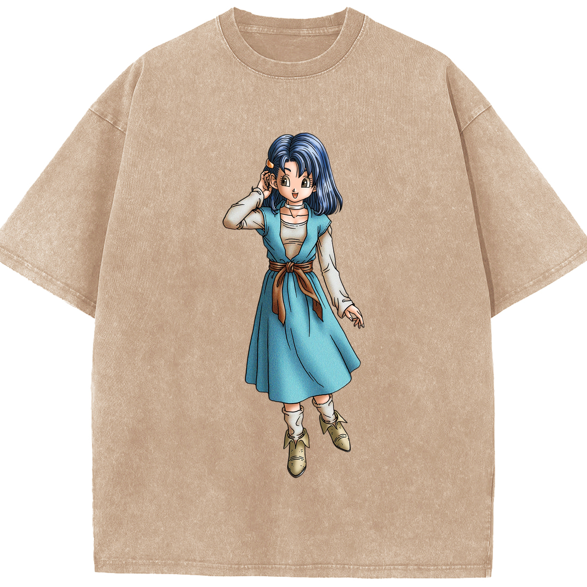 （画像用） ドラゴンクエスト Doragon Kuesuto Dragon Quest 綿100% ヴィンテージ風 半袖Tシャツ（フロントプリント）