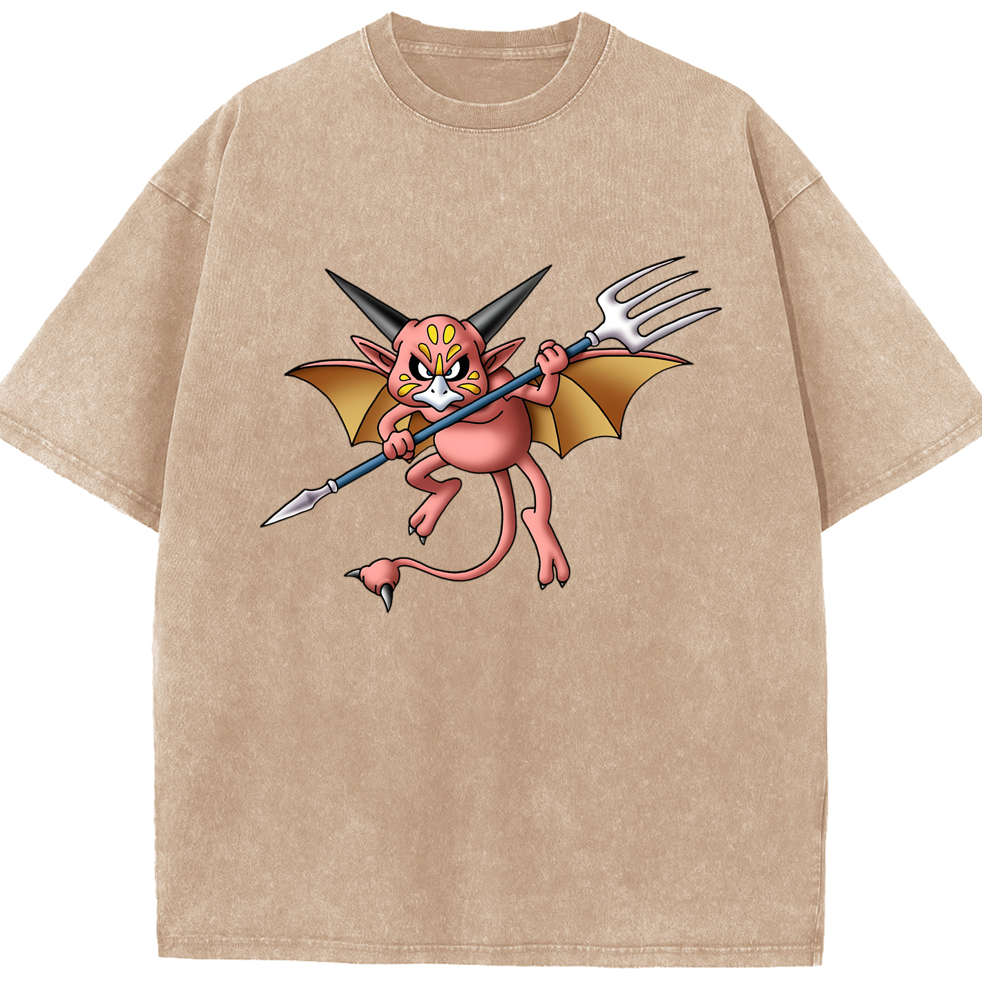 （画像用） ドラゴンクエスト Doragon Kuesuto Dragon Quest 綿100% ヴィンテージ風 半袖Tシャツ（フロントプリント）