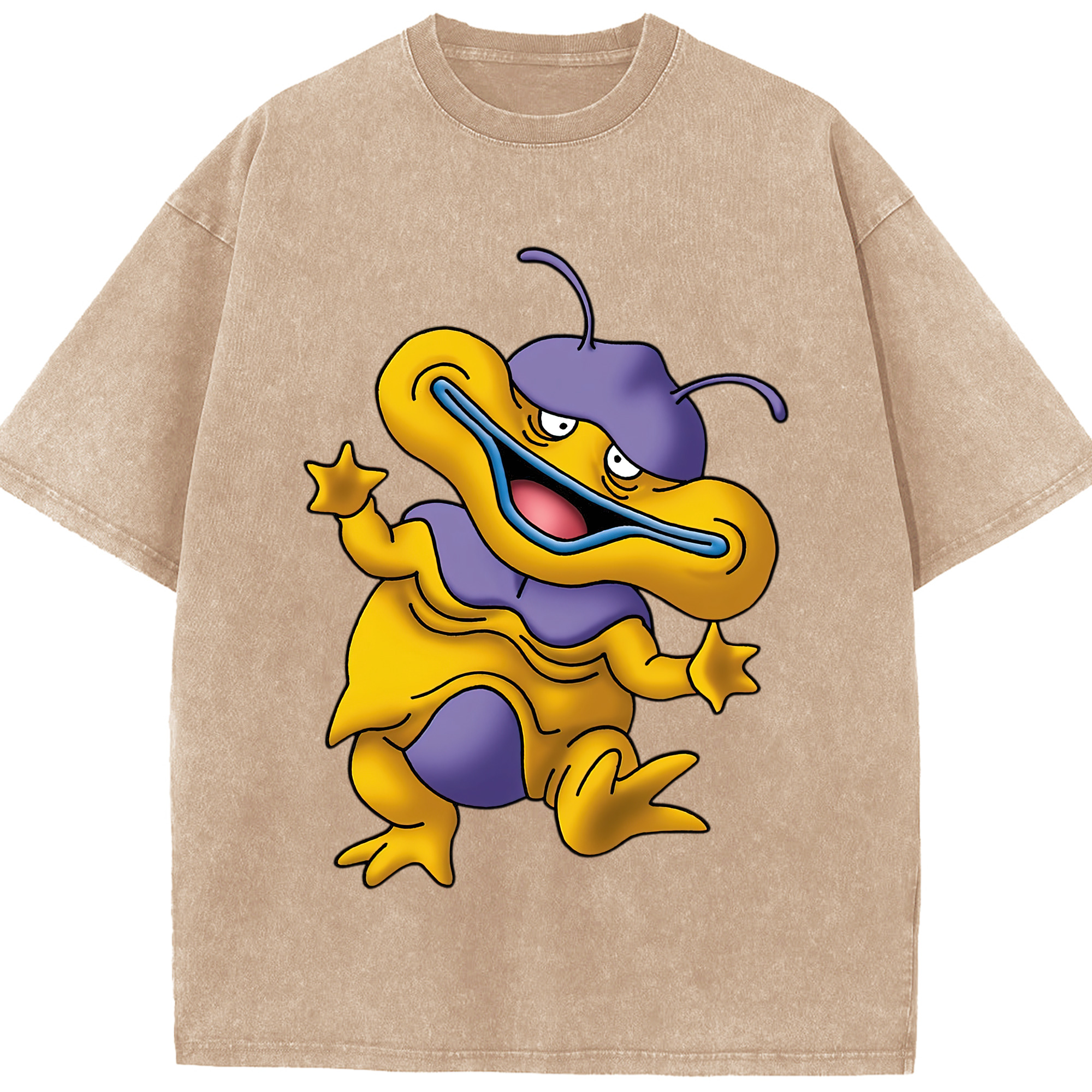 （画像用） ドラゴンクエスト Doragon Kuesuto Dragon Quest 綿100% ヴィンテージ風 半袖Tシャツ（フロントプリント）