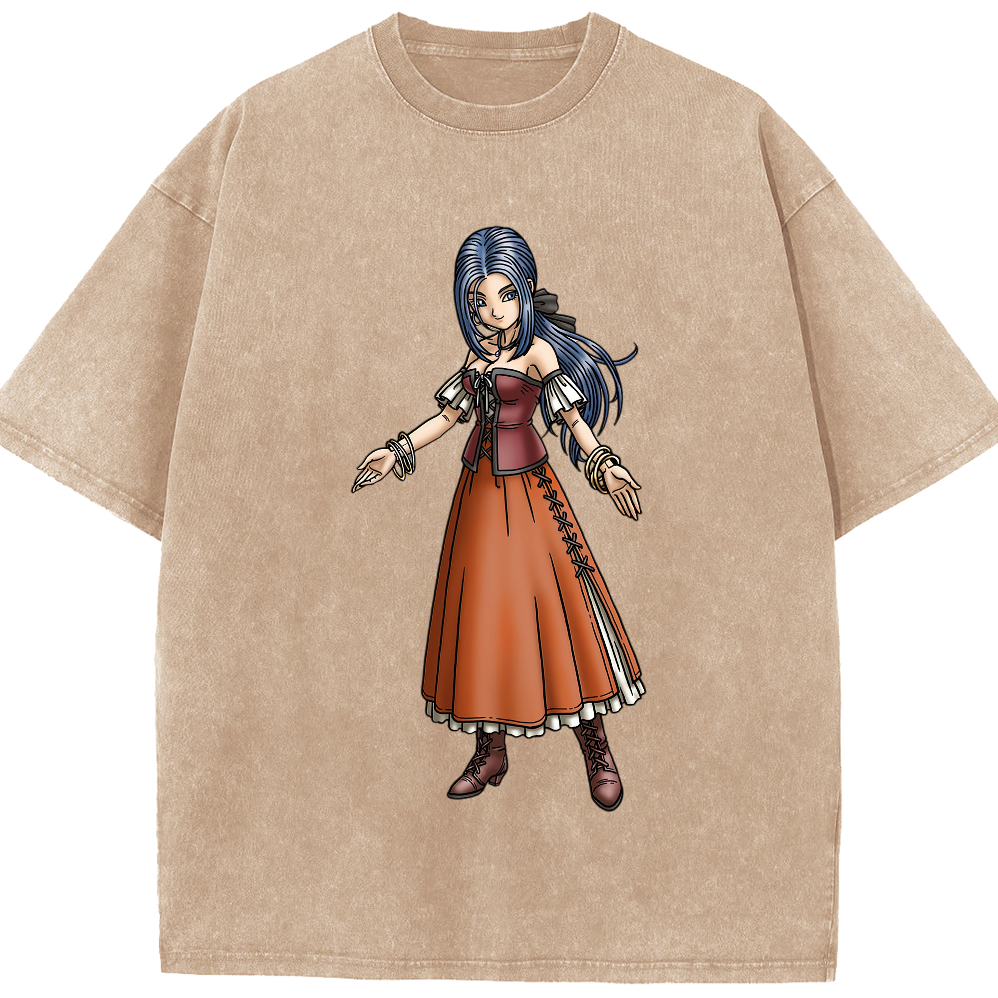 （画像用） ドラゴンクエスト Doragon Kuesuto Dragon Quest 綿100% ヴィンテージ風 半袖Tシャツ（フロントプリント）