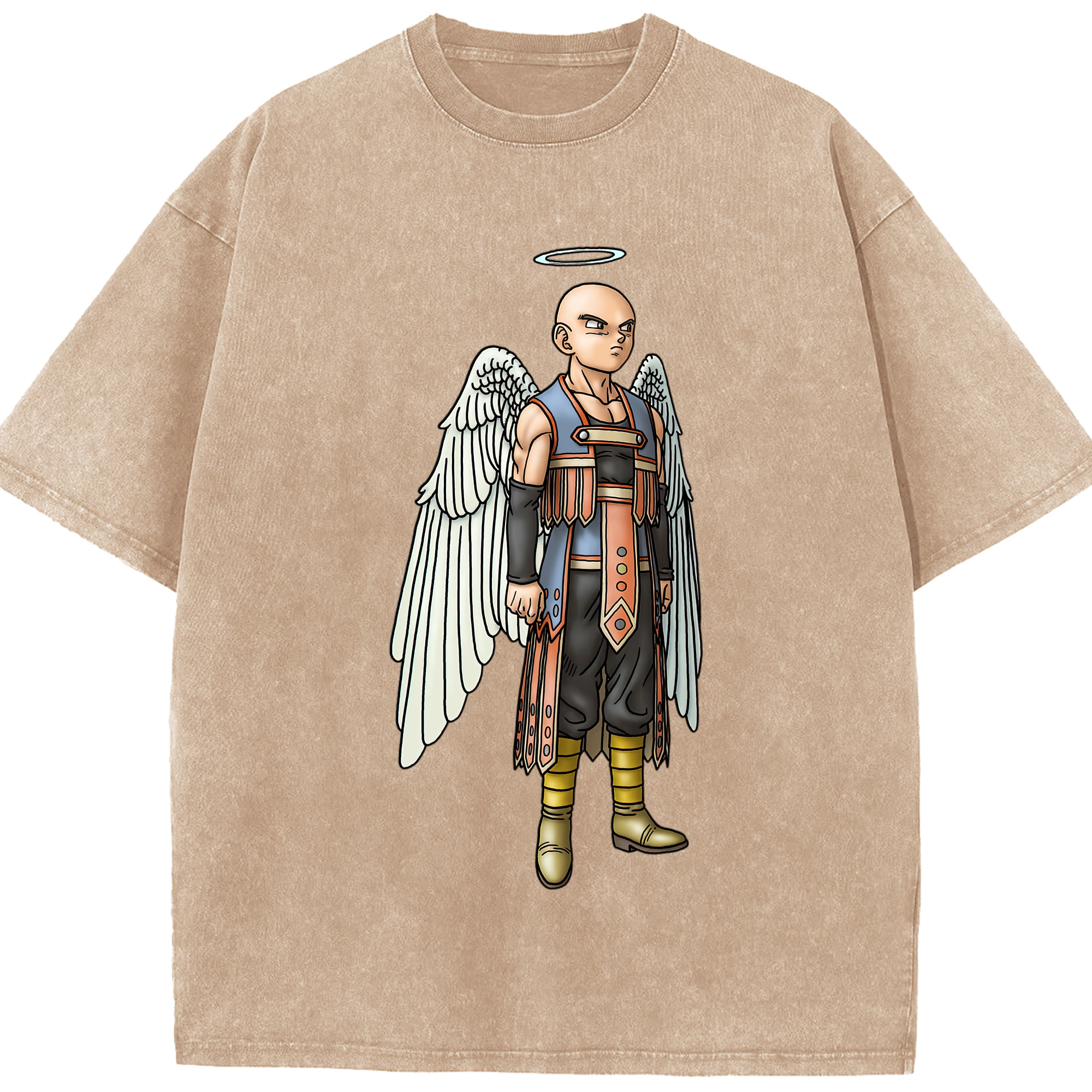 （画像用） ドラゴンクエスト Doragon Kuesuto Dragon Quest 綿100% ヴィンテージ風 半袖Tシャツ（フロントプリント）