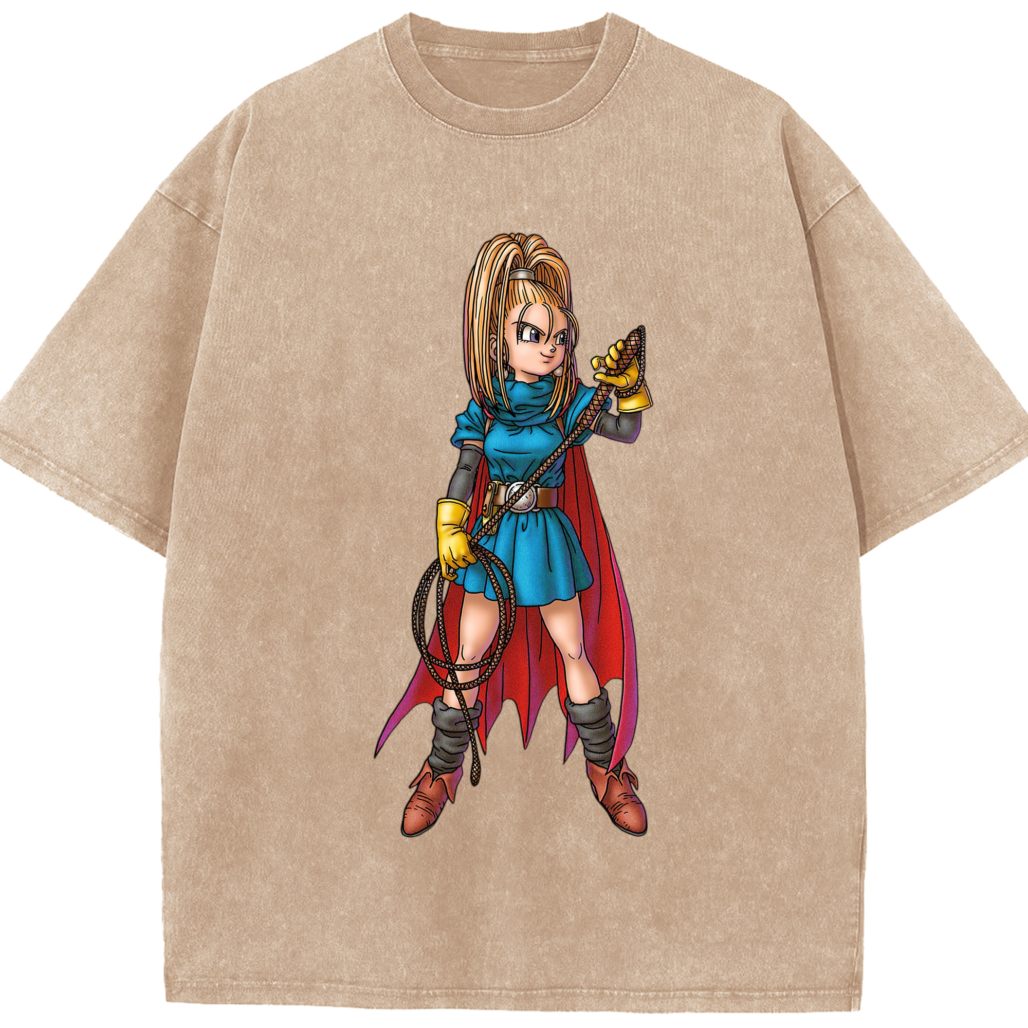 （画像用） ドラゴンクエスト Doragon Kuesuto Dragon Quest 綿100% ヴィンテージ風 半袖Tシャツ（フロントプリント）