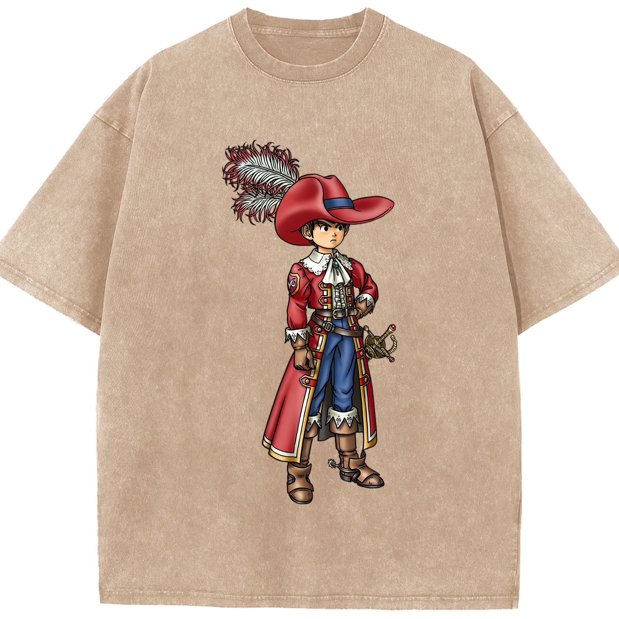 （画像用） ドラゴンクエスト Doragon Kuesuto Dragon Quest 綿100% ヴィンテージ風 半袖Tシャツ（フロントプリント）