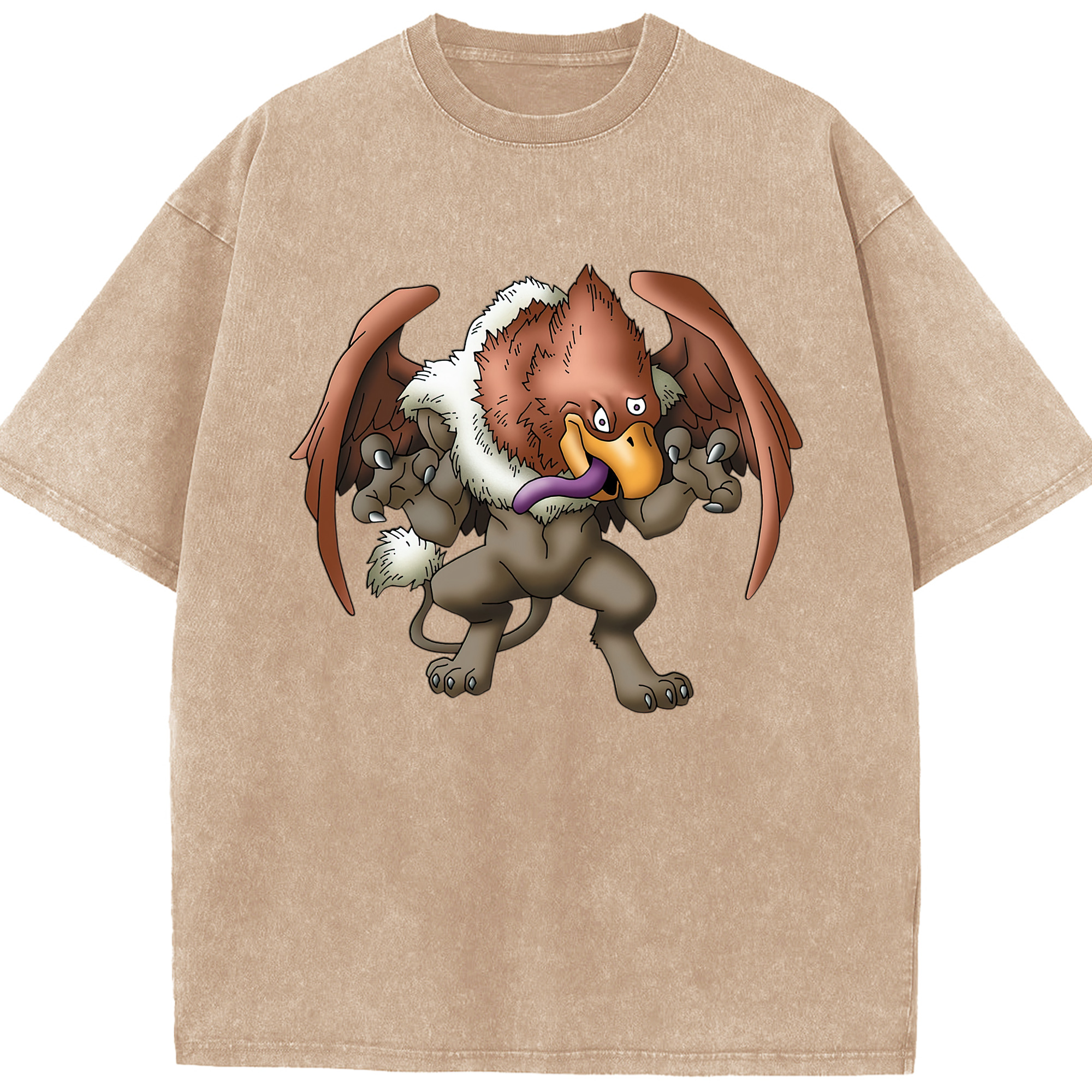 （画像用） ドラゴンクエスト Doragon Kuesuto Dragon Quest 綿100% ヴィンテージ風 半袖Tシャツ（フロントプリント）