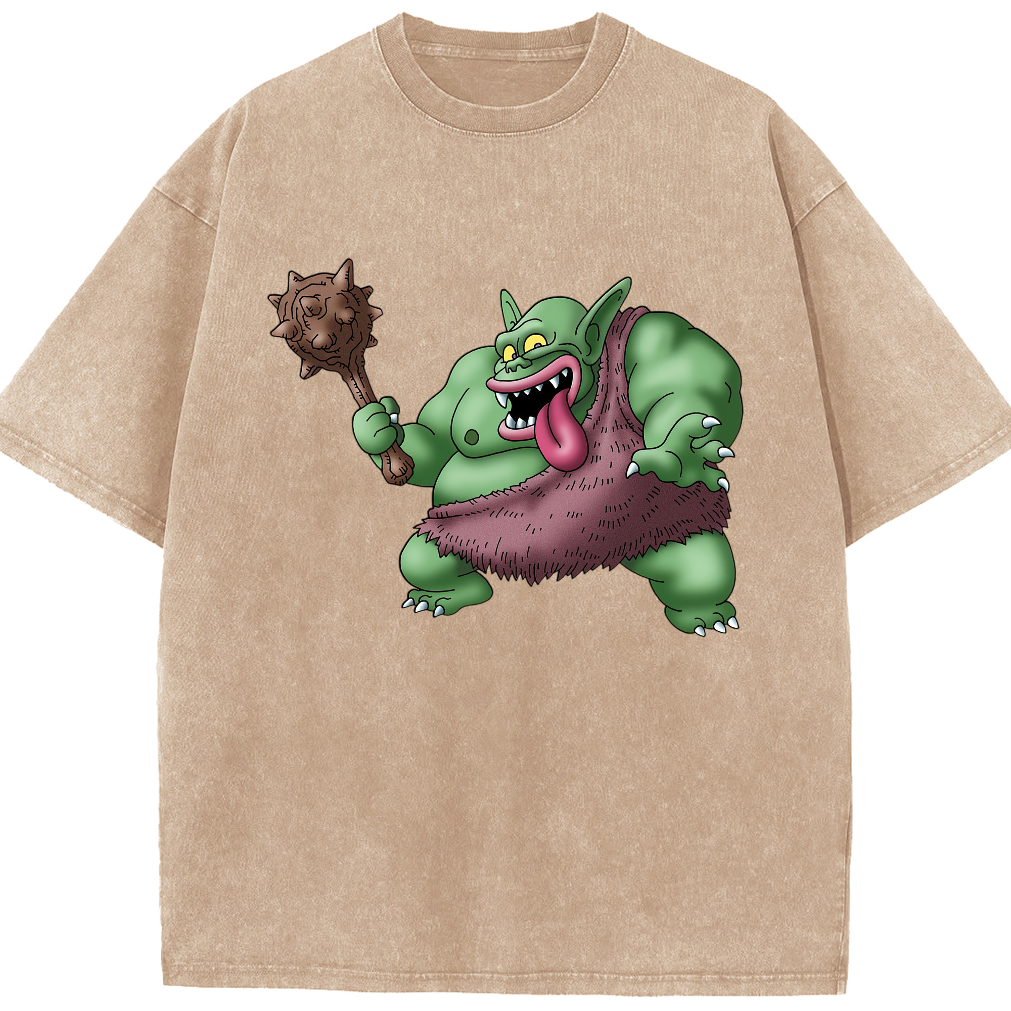 （画像用） ドラゴンクエスト Doragon Kuesuto Dragon Quest 綿100% ヴィンテージ風 半袖Tシャツ（フロントプリント）
