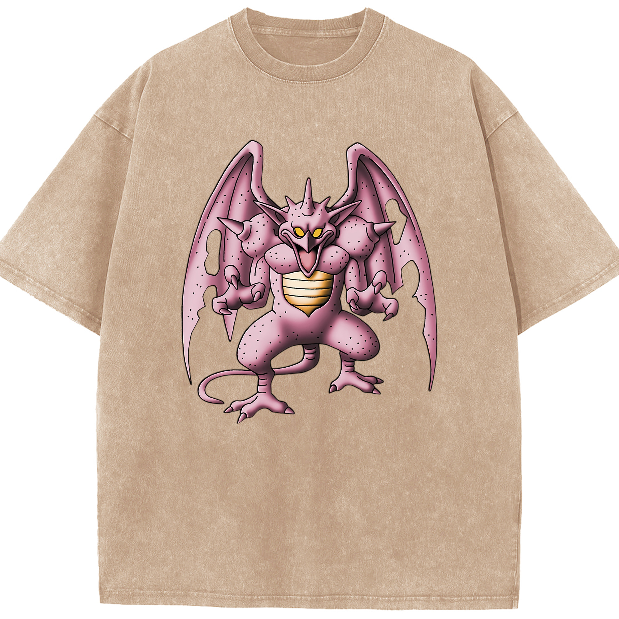 （画像用） ドラゴンクエスト Doragon Kuesuto Dragon Quest 綿100% ヴィンテージ風 半袖Tシャツ（フロントプリント）