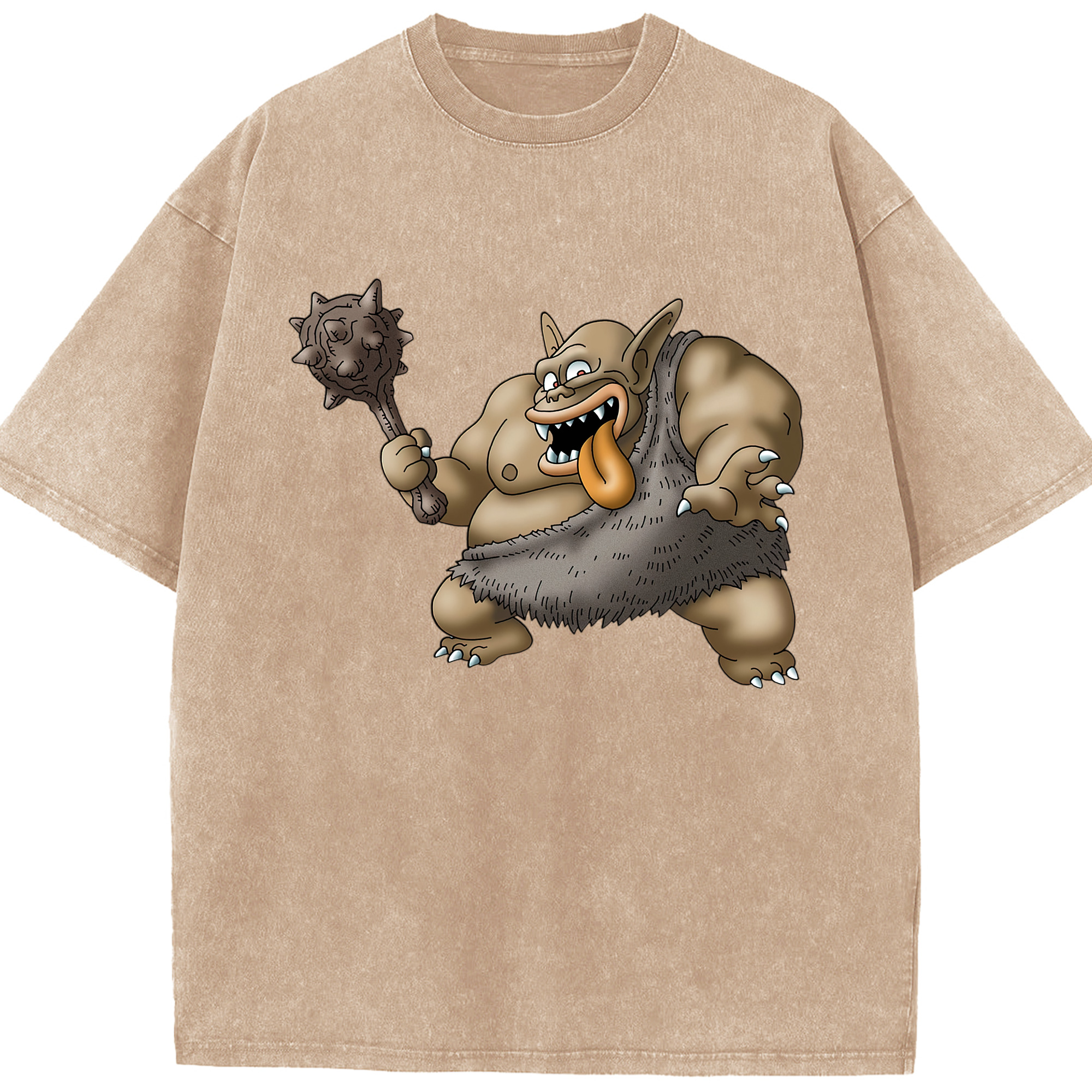 （画像用） ドラゴンクエスト Doragon Kuesuto Dragon Quest 綿100% ヴィンテージ風 半袖Tシャツ（フロントプリント）