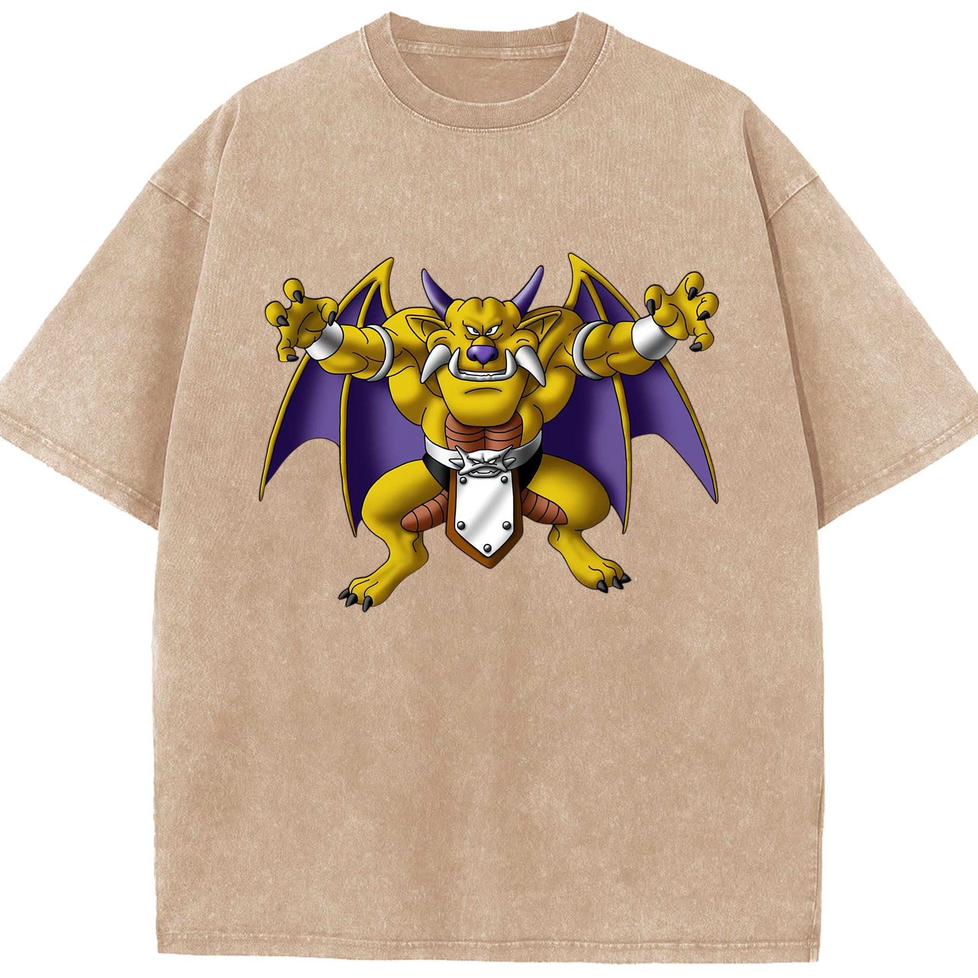 （画像用） ドラゴンクエスト Doragon Kuesuto Dragon Quest 綿100% ヴィンテージ風 半袖Tシャツ（フロントプリント）