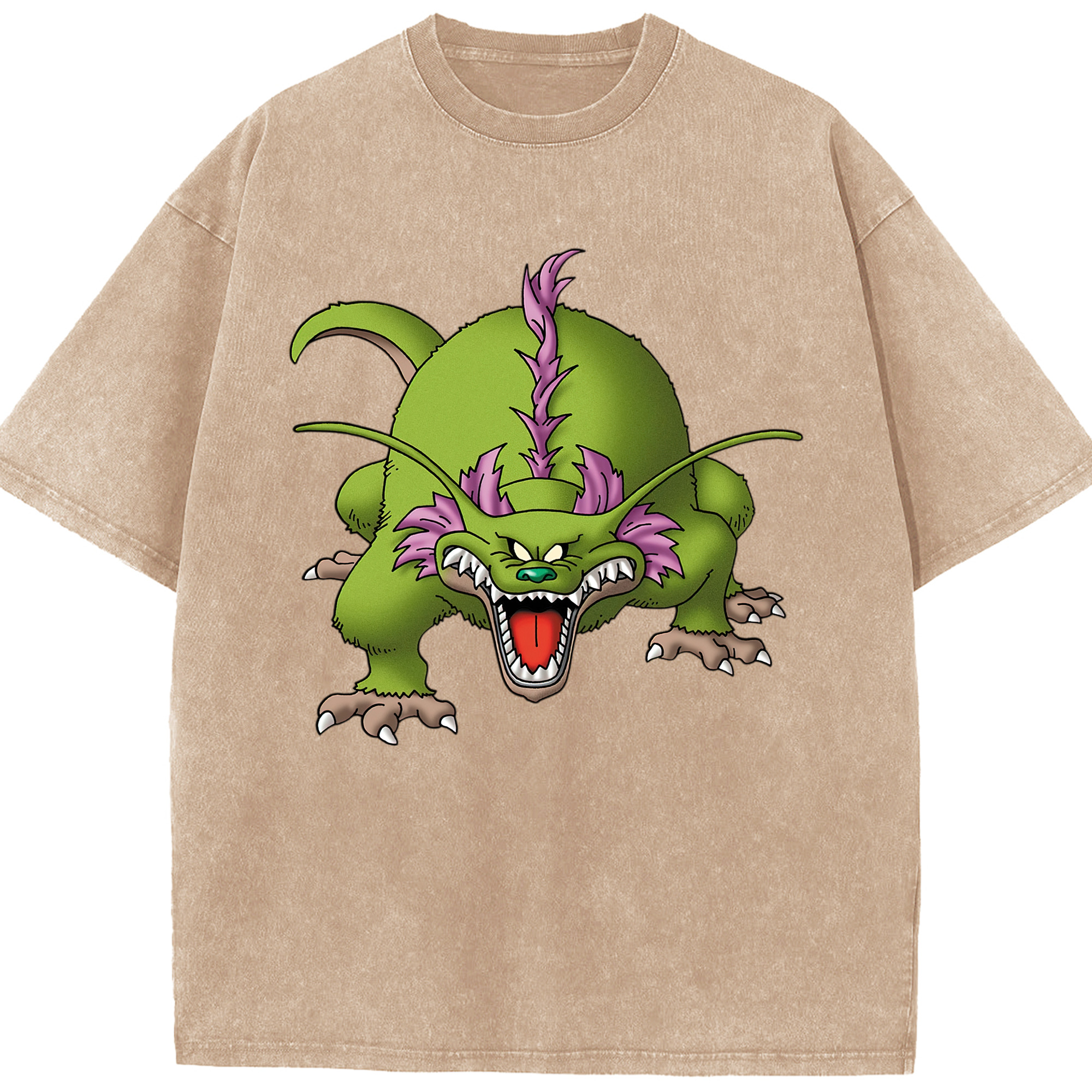 （画像用） ドラゴンクエスト Doragon Kuesuto Dragon Quest 綿100% ヴィンテージ風 半袖Tシャツ（フロントプリント）