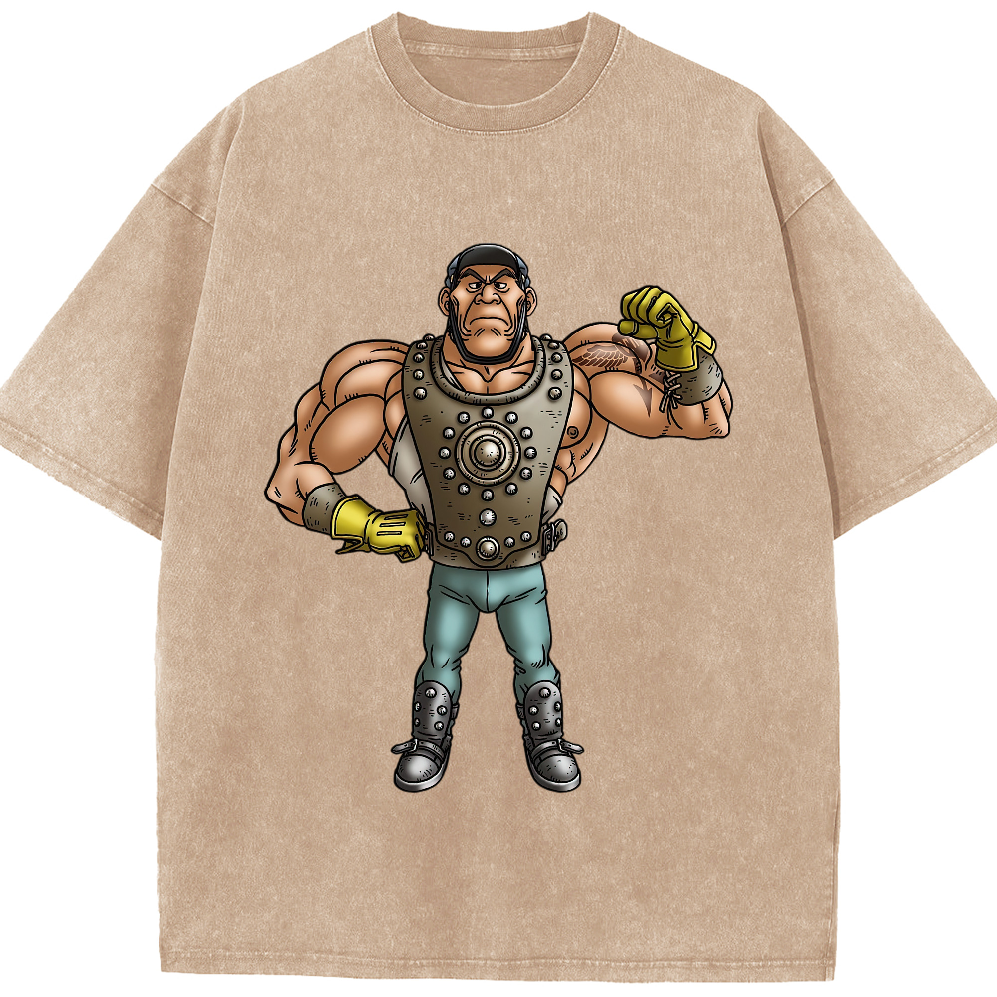（画像用） ドラゴンクエスト Doragon Kuesuto Dragon Quest 綿100% ヴィンテージ風 半袖Tシャツ（フロントプリント）