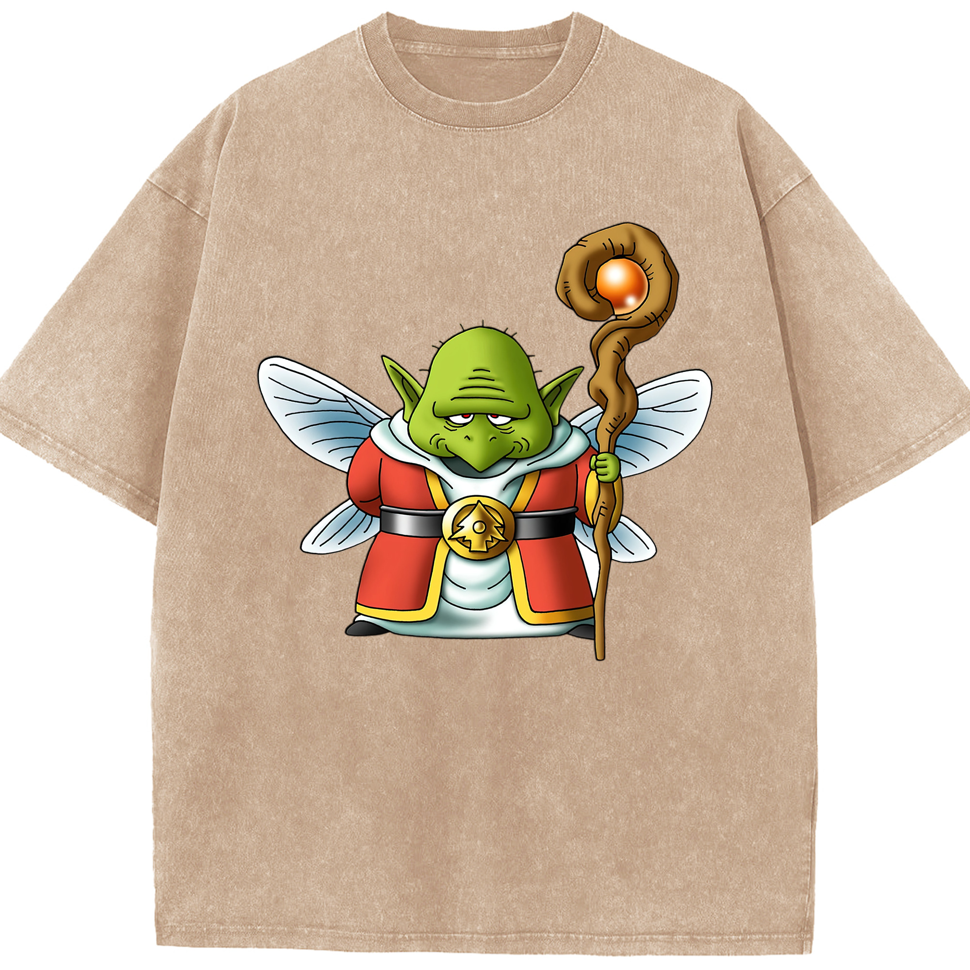 （画像用） ドラゴンクエスト Doragon Kuesuto Dragon Quest 綿100% ヴィンテージ風 半袖Tシャツ（フロントプリント）