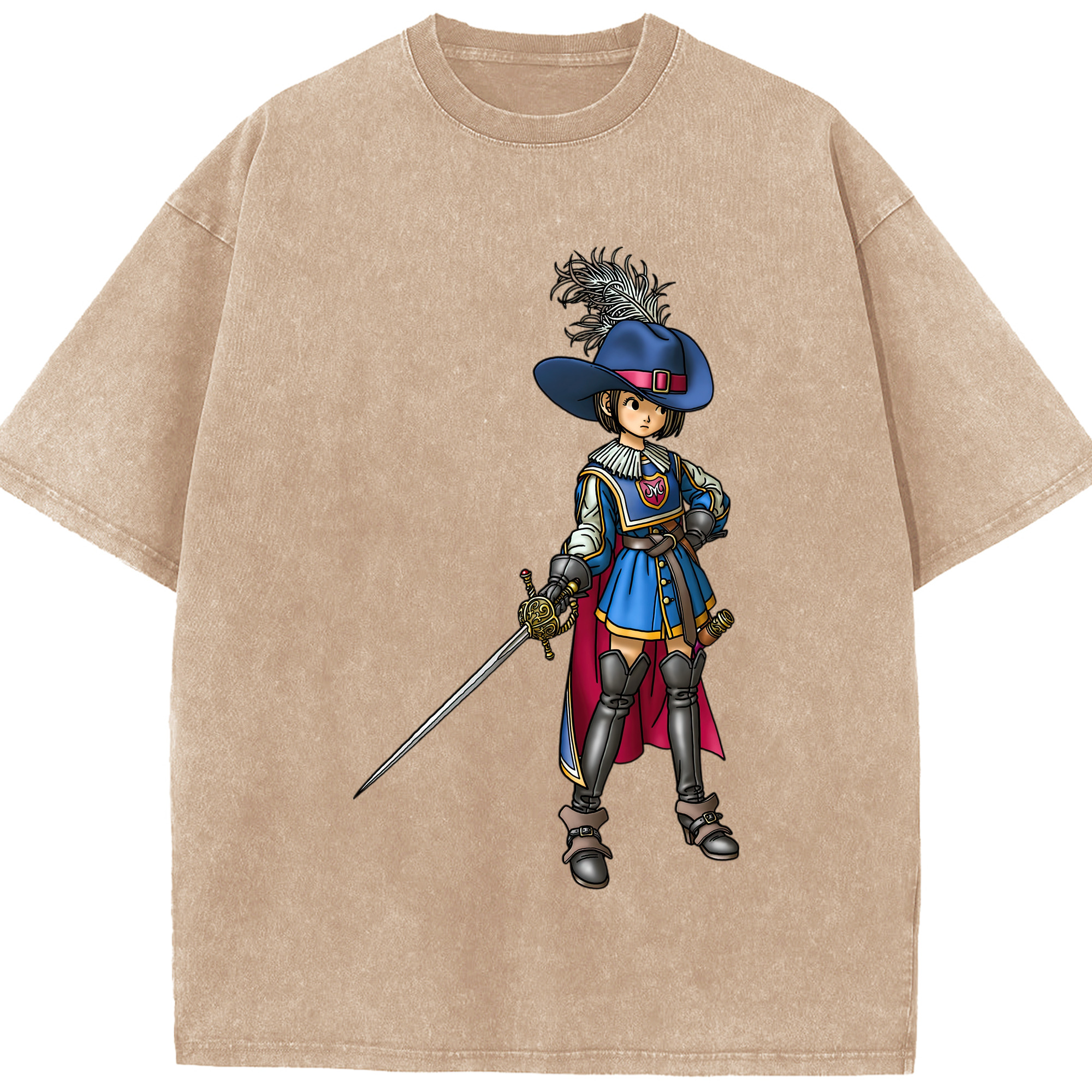 （画像用） ドラゴンクエスト Doragon Kuesuto Dragon Quest 綿100% ヴィンテージ風 半袖Tシャツ（フロントプリント）