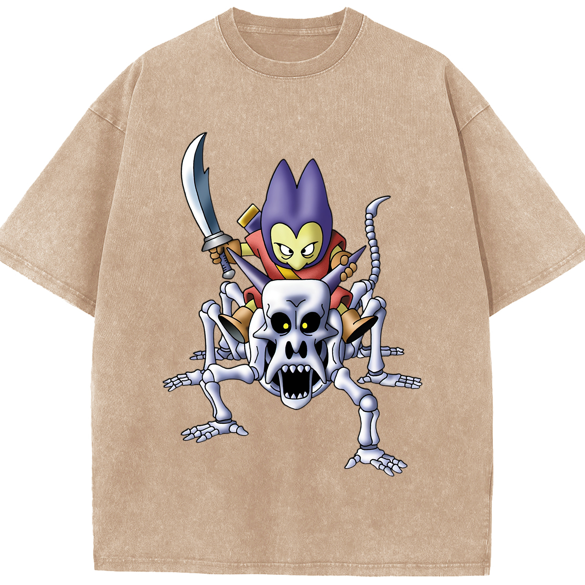 （画像用） ドラゴンクエスト Doragon Kuesuto Dragon Quest 綿100% ヴィンテージ風 半袖Tシャツ（フロントプリント）