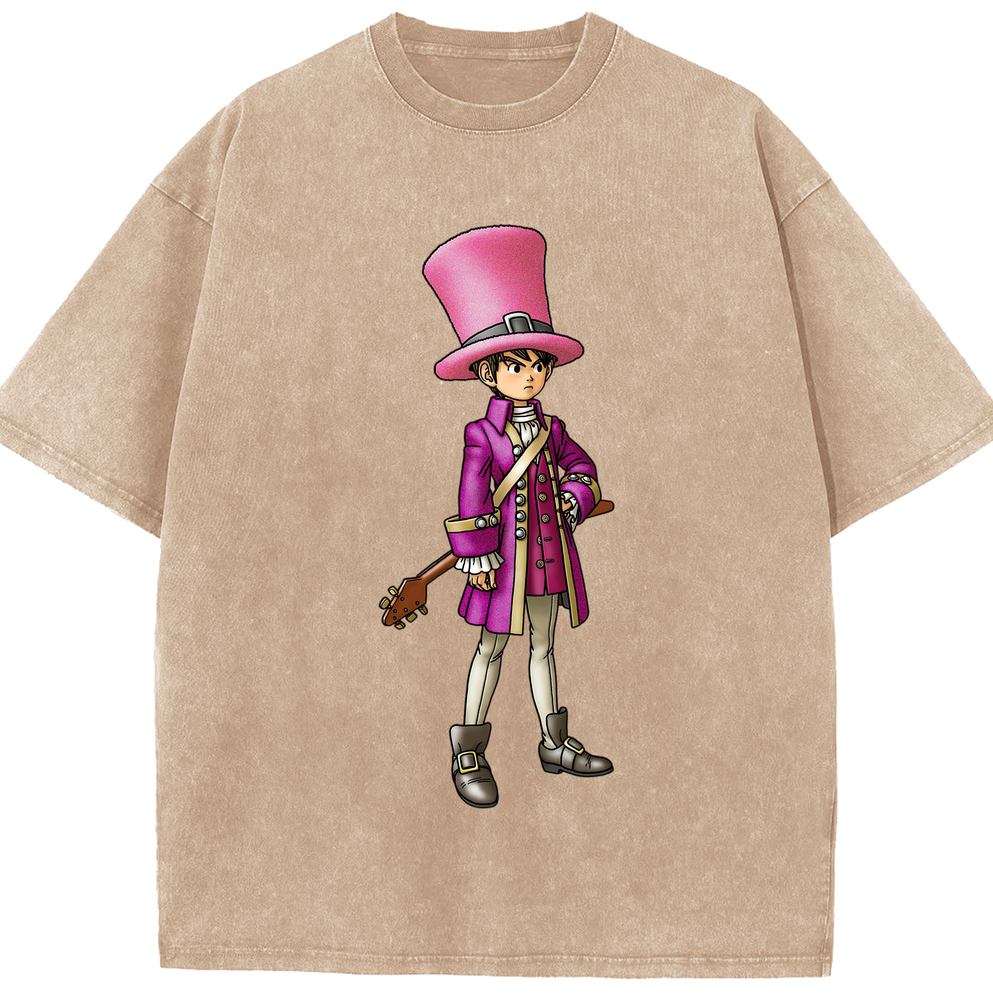 （画像用） ドラゴンクエスト Doragon Kuesuto Dragon Quest 綿100% ヴィンテージ風 半袖Tシャツ（フロントプリント）