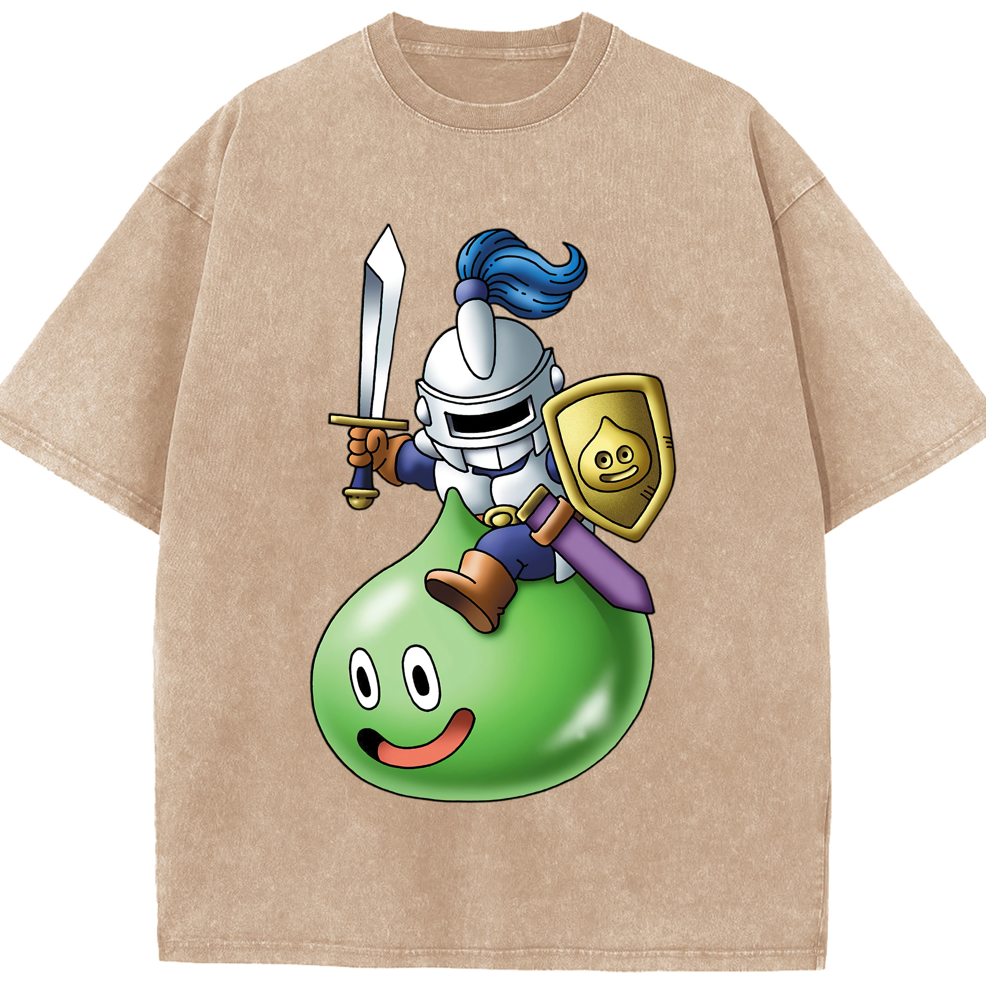 （画像用） ドラゴンクエスト Doragon Kuesuto Dragon Quest 綿100% ヴィンテージ風 半袖Tシャツ（フロントプリント）