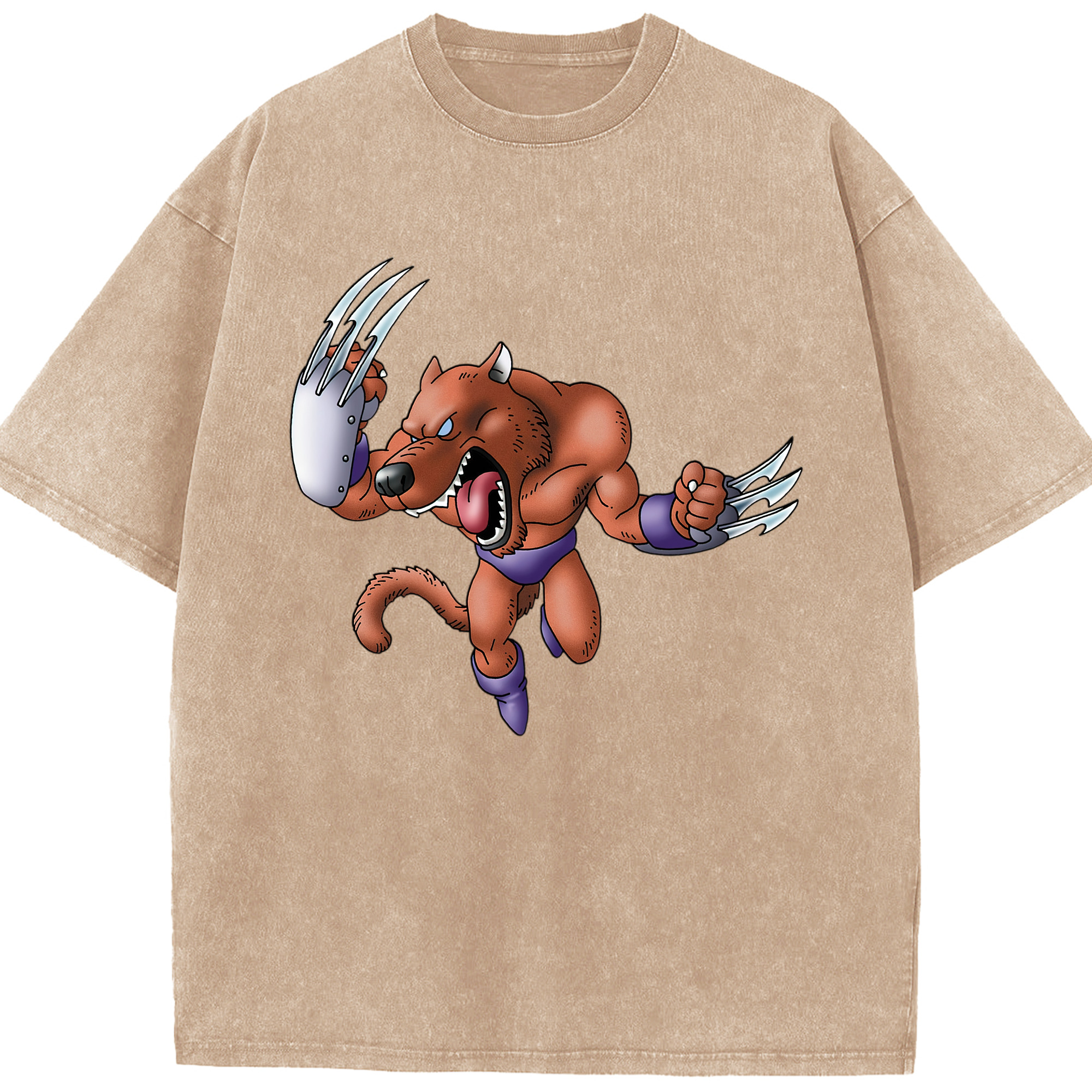 （画像用） ドラゴンクエスト Doragon Kuesuto Dragon Quest 綿100% ヴィンテージ風 半袖Tシャツ（フロントプリント）