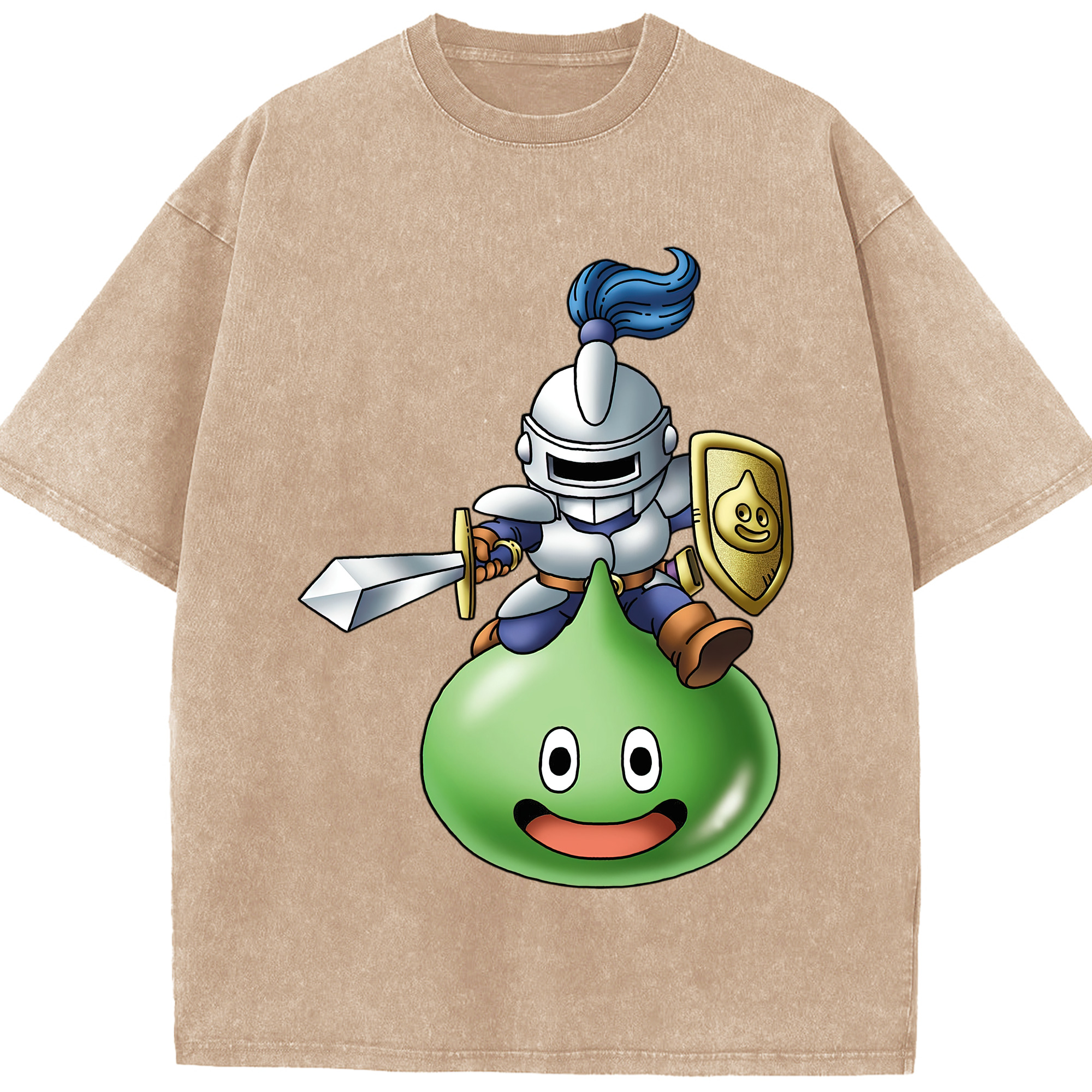 （画像用） ドラゴンクエスト Doragon Kuesuto Dragon Quest 綿100% ヴィンテージ風 半袖Tシャツ（フロントプリント）