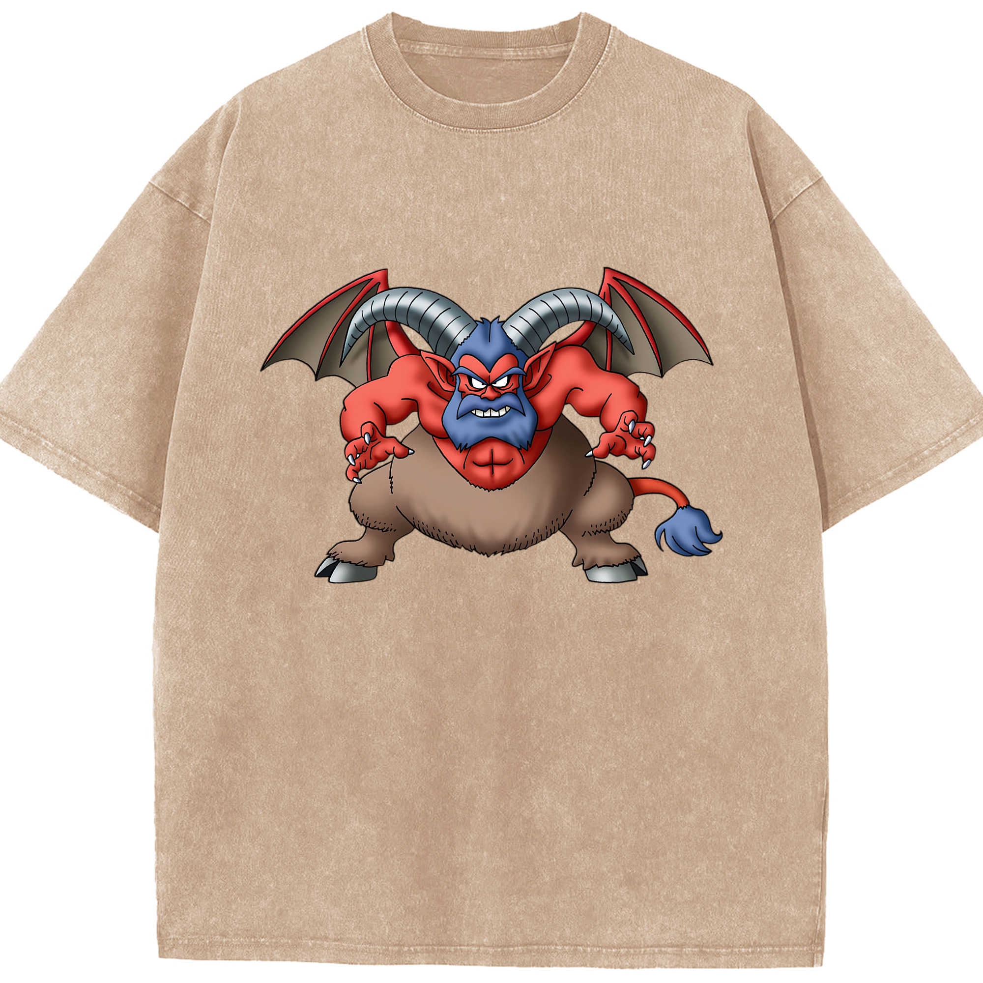 （画像用） ドラゴンクエスト Doragon Kuesuto Dragon Quest 綿100% ヴィンテージ風 半袖Tシャツ（フロントプリント）