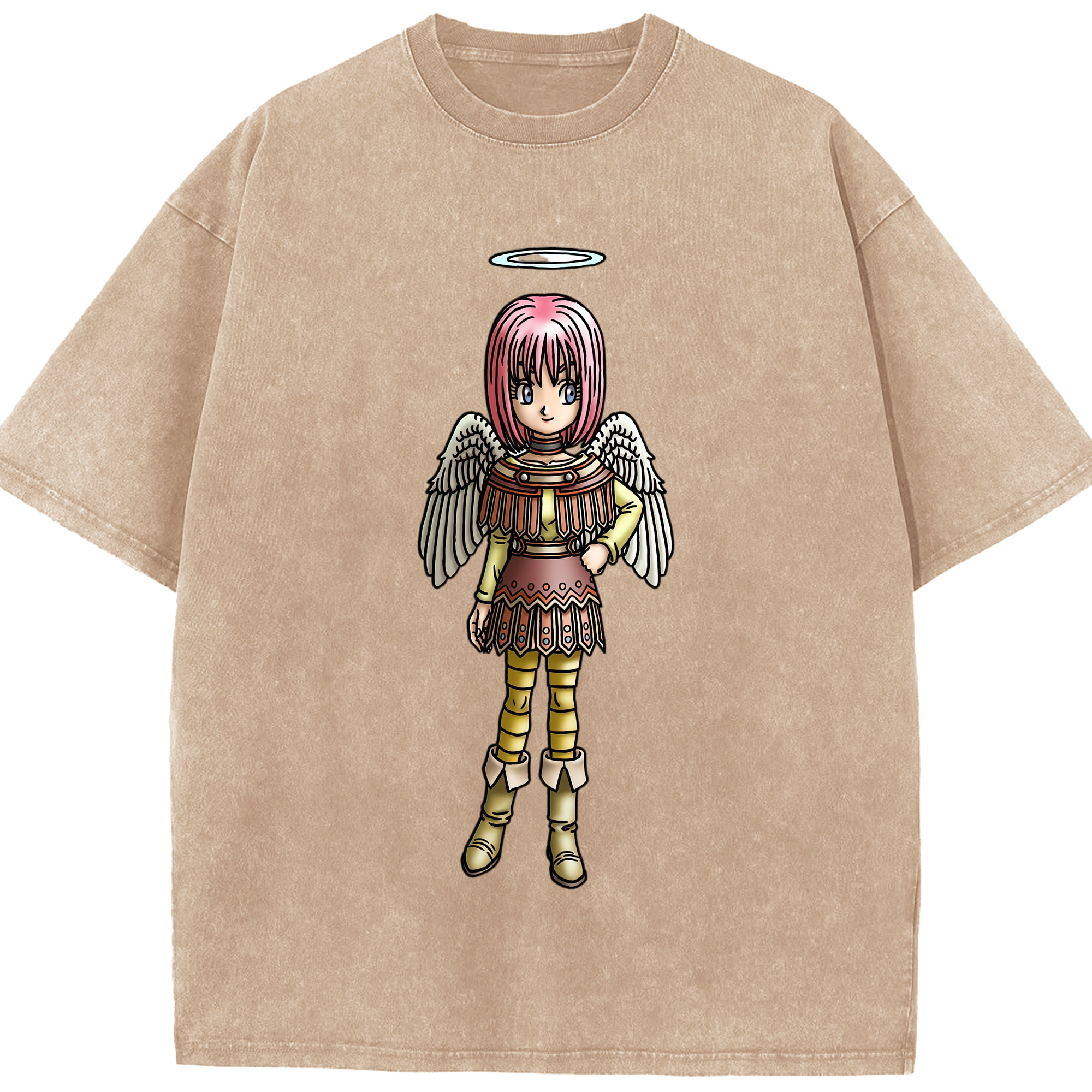 （画像用） ドラゴンクエスト Doragon Kuesuto Dragon Quest 綿100% ヴィンテージ風 半袖Tシャツ（フロントプリント）