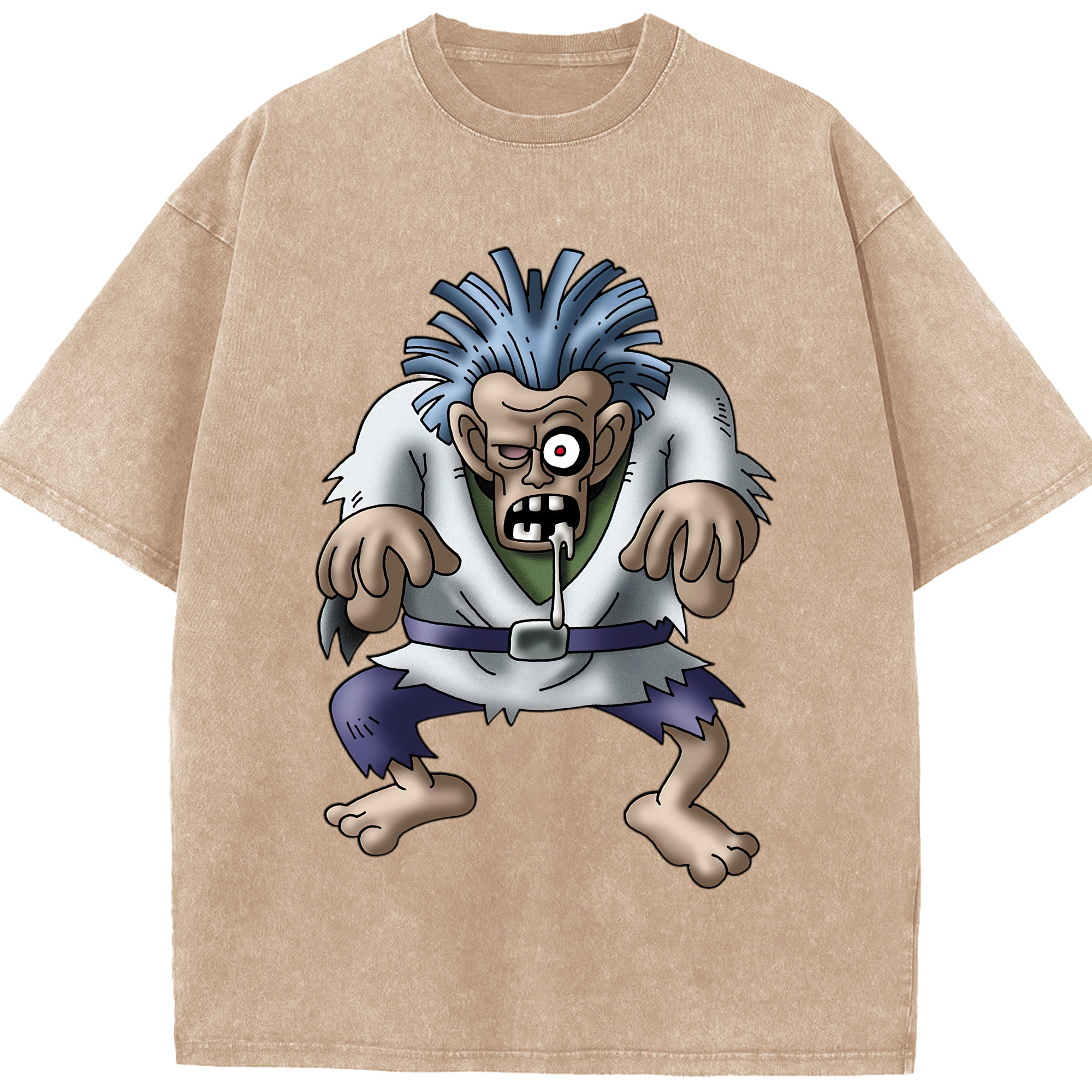 （画像用） ドラゴンクエスト Doragon Kuesuto Dragon Quest 綿100% ヴィンテージ風 半袖Tシャツ（フロントプリント）
