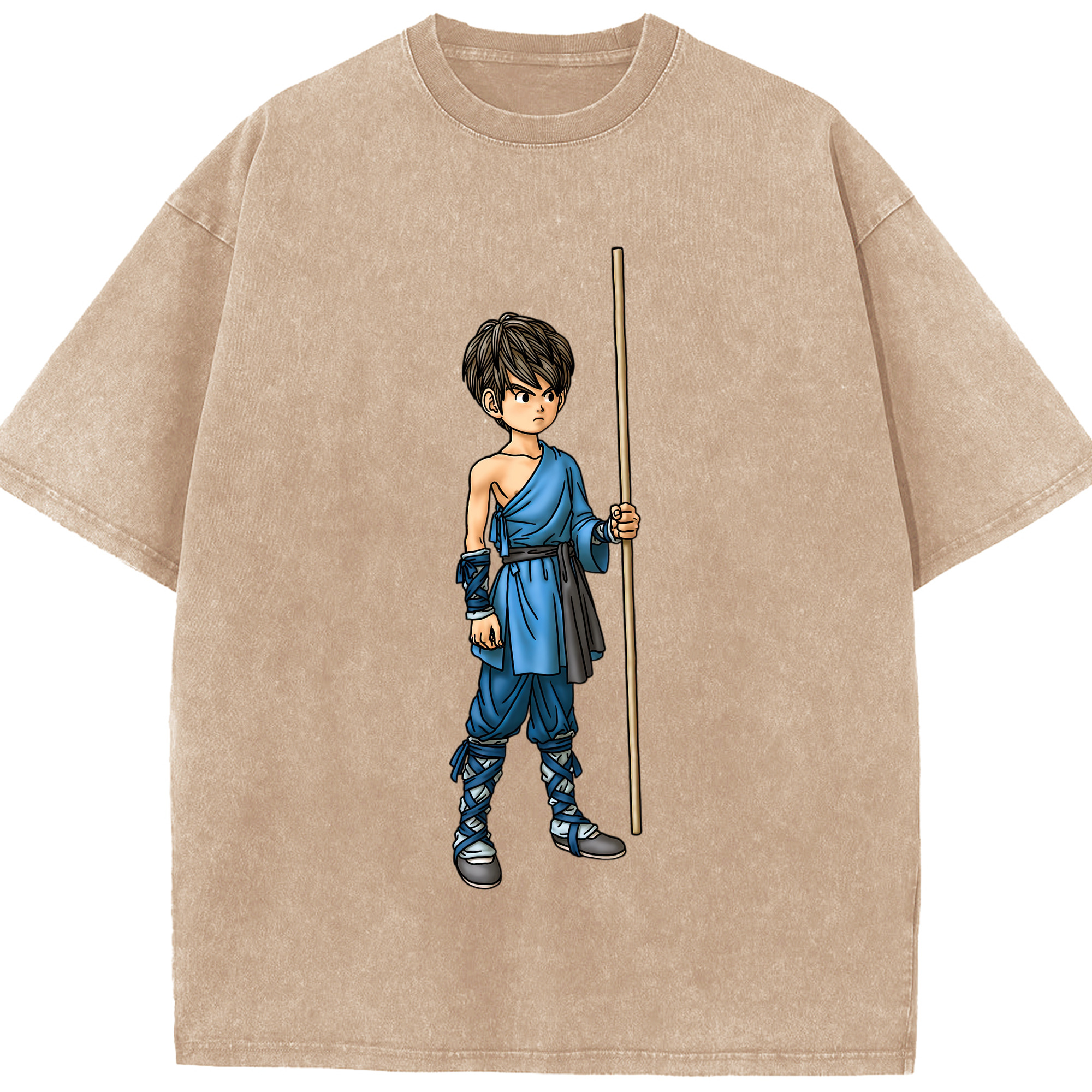 （画像用） ドラゴンクエスト Doragon Kuesuto Dragon Quest 綿100% ヴィンテージ風 半袖Tシャツ（フロントプリント）