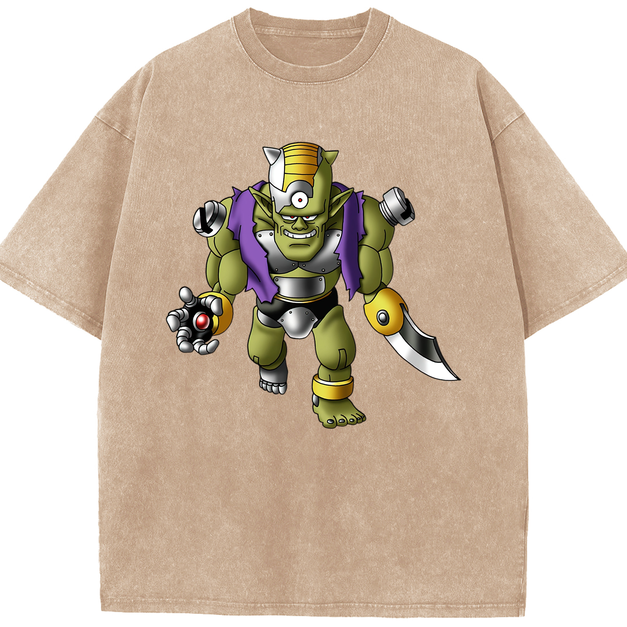 （画像用） ドラゴンクエスト Doragon Kuesuto Dragon Quest 綿100% ヴィンテージ風 半袖Tシャツ（フロントプリント）