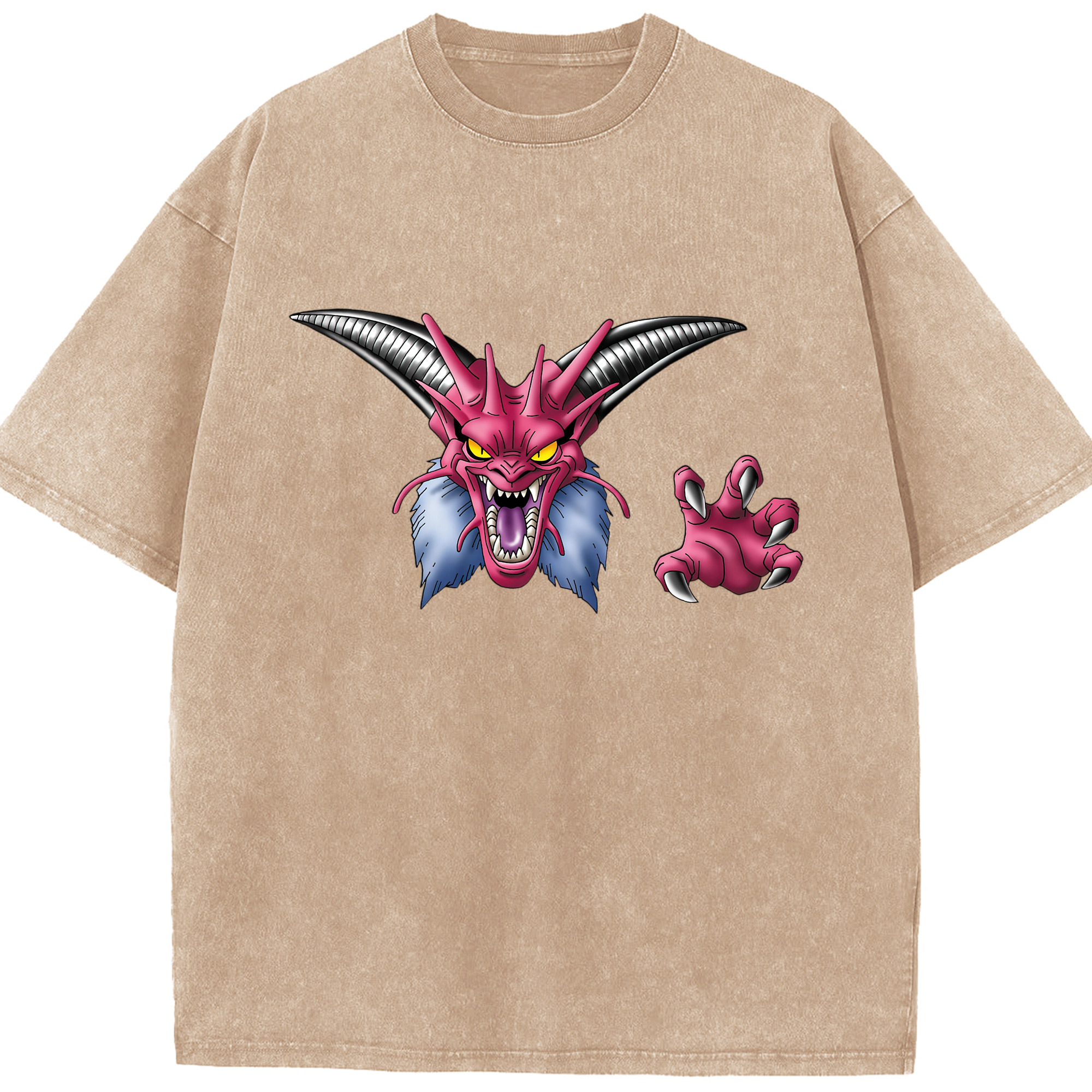 （画像用） ドラゴンクエスト Doragon Kuesuto Dragon Quest 綿100% ヴィンテージ風 半袖Tシャツ（フロントプリント）