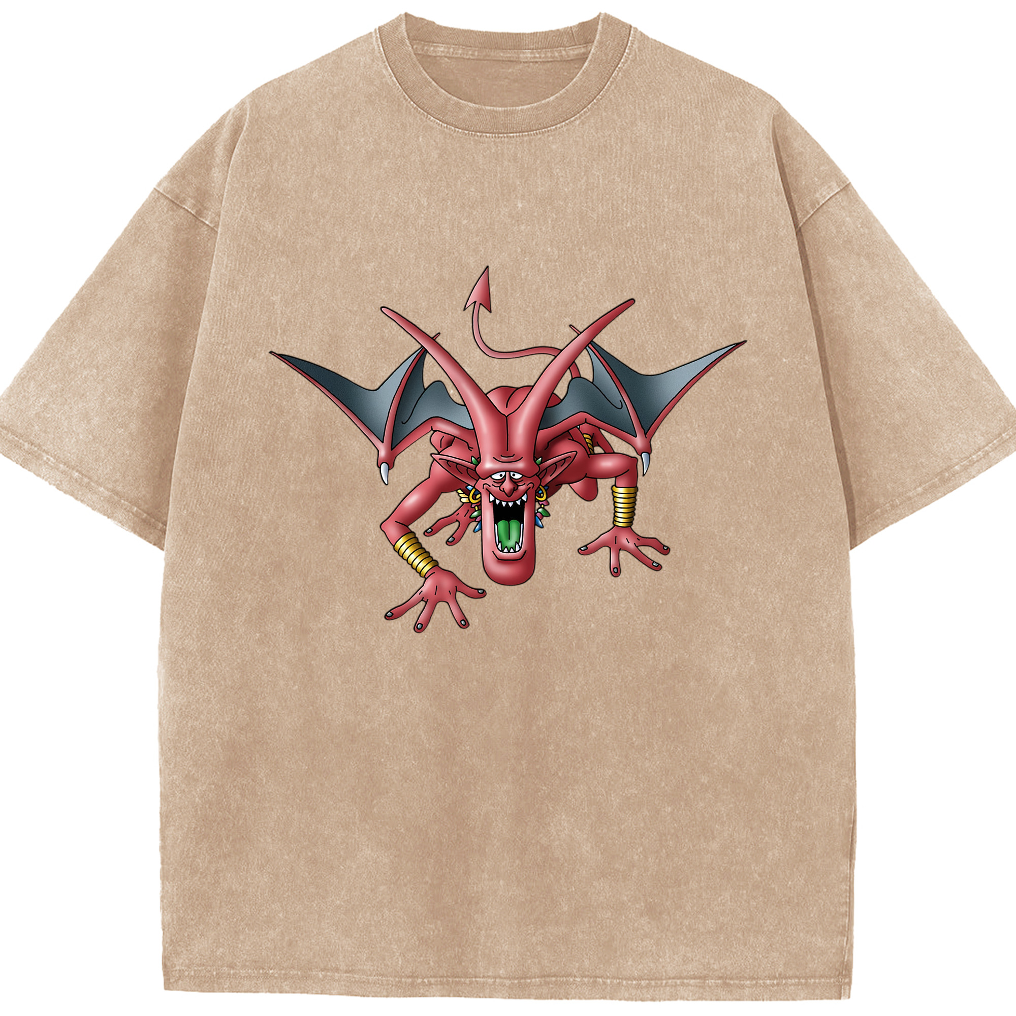 （画像用） ドラゴンクエスト Doragon Kuesuto Dragon Quest 綿100% ヴィンテージ風 半袖Tシャツ（フロントプリント）