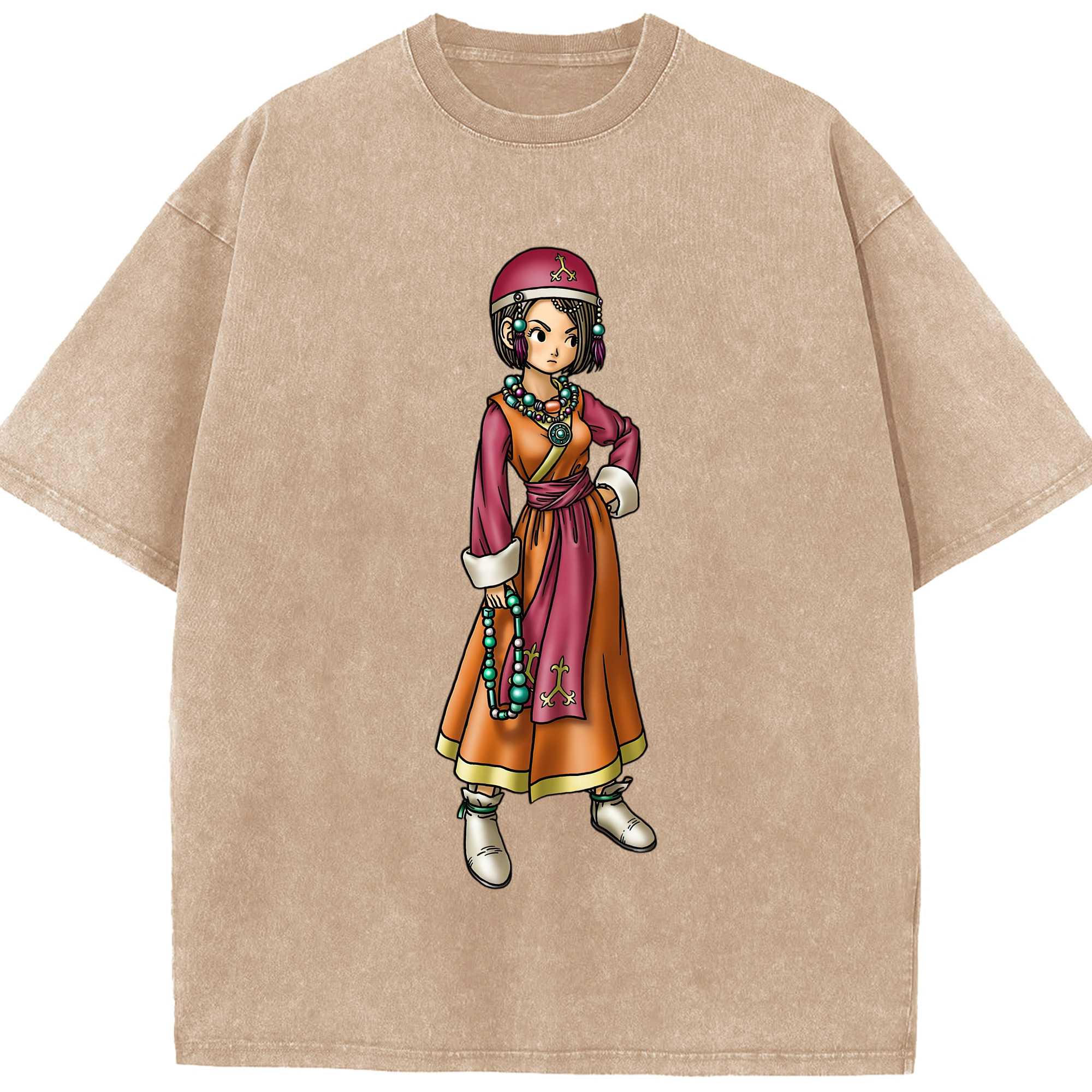 （画像用） ドラゴンクエスト Doragon Kuesuto Dragon Quest 綿100% ヴィンテージ風 半袖Tシャツ（フロントプリント）