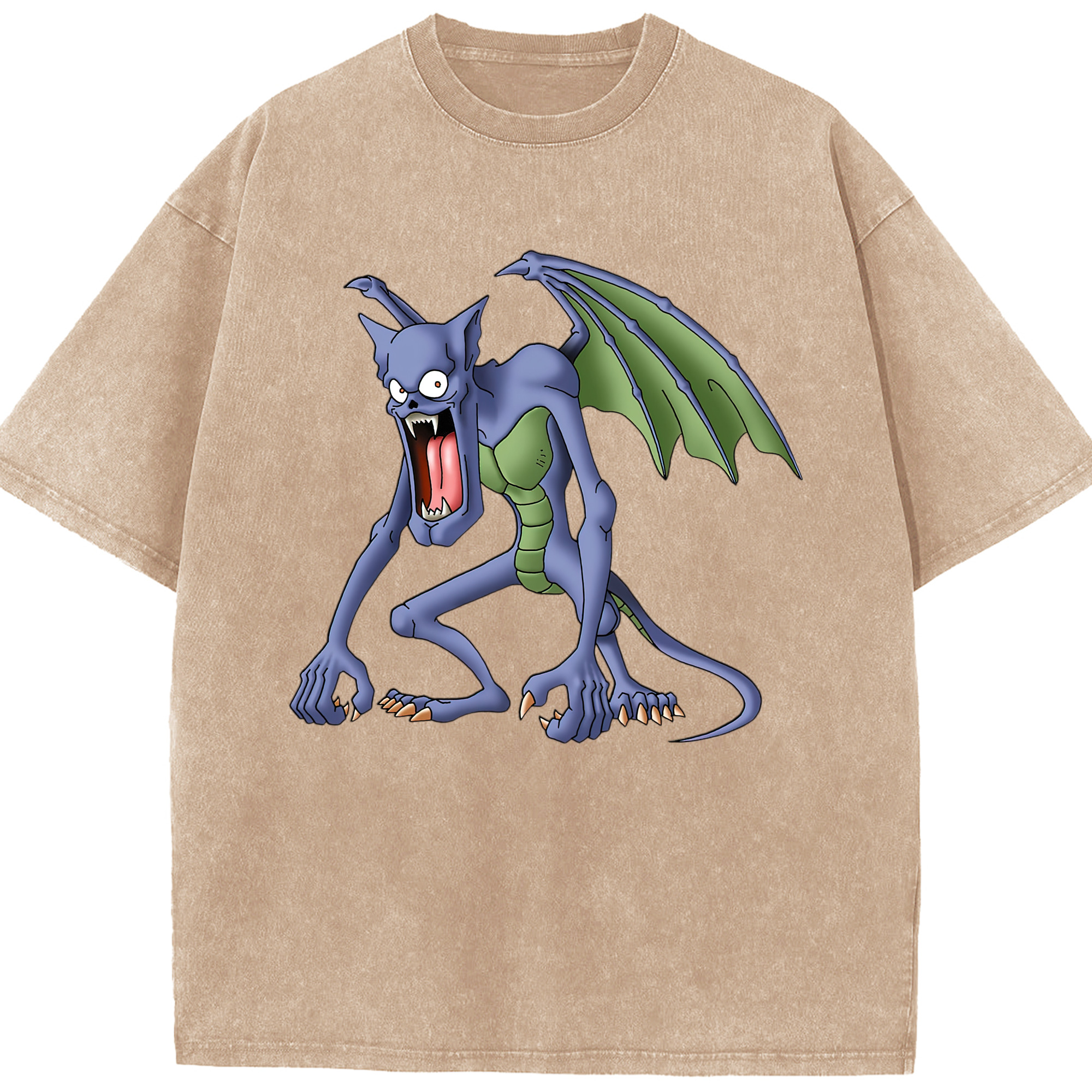 （画像用） ドラゴンクエスト Doragon Kuesuto Dragon Quest 綿100% ヴィンテージ風 半袖Tシャツ（フロントプリント）