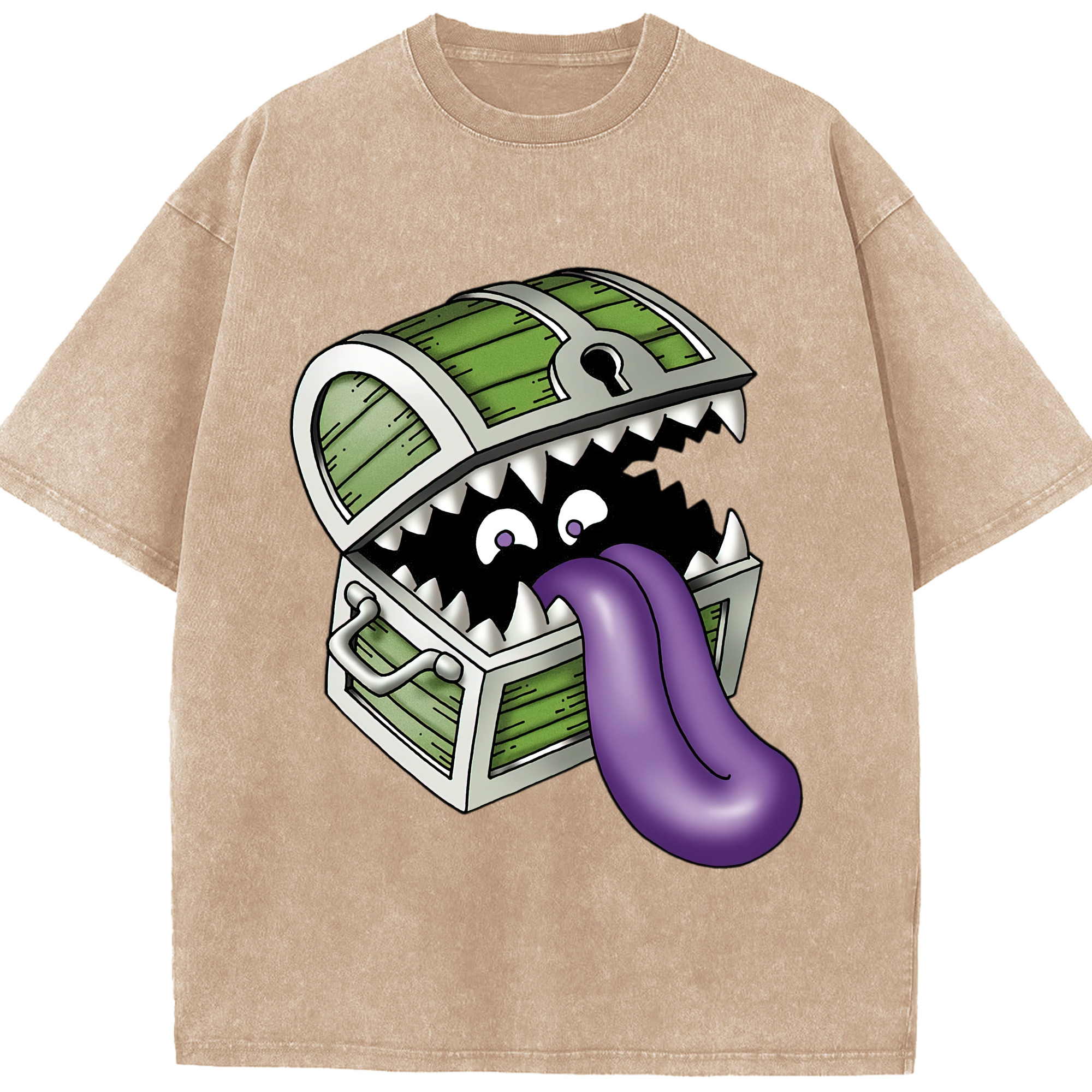 （画像用） ドラゴンクエスト Doragon Kuesuto Dragon Quest 綿100% ヴィンテージ風 半袖Tシャツ（フロントプリント）