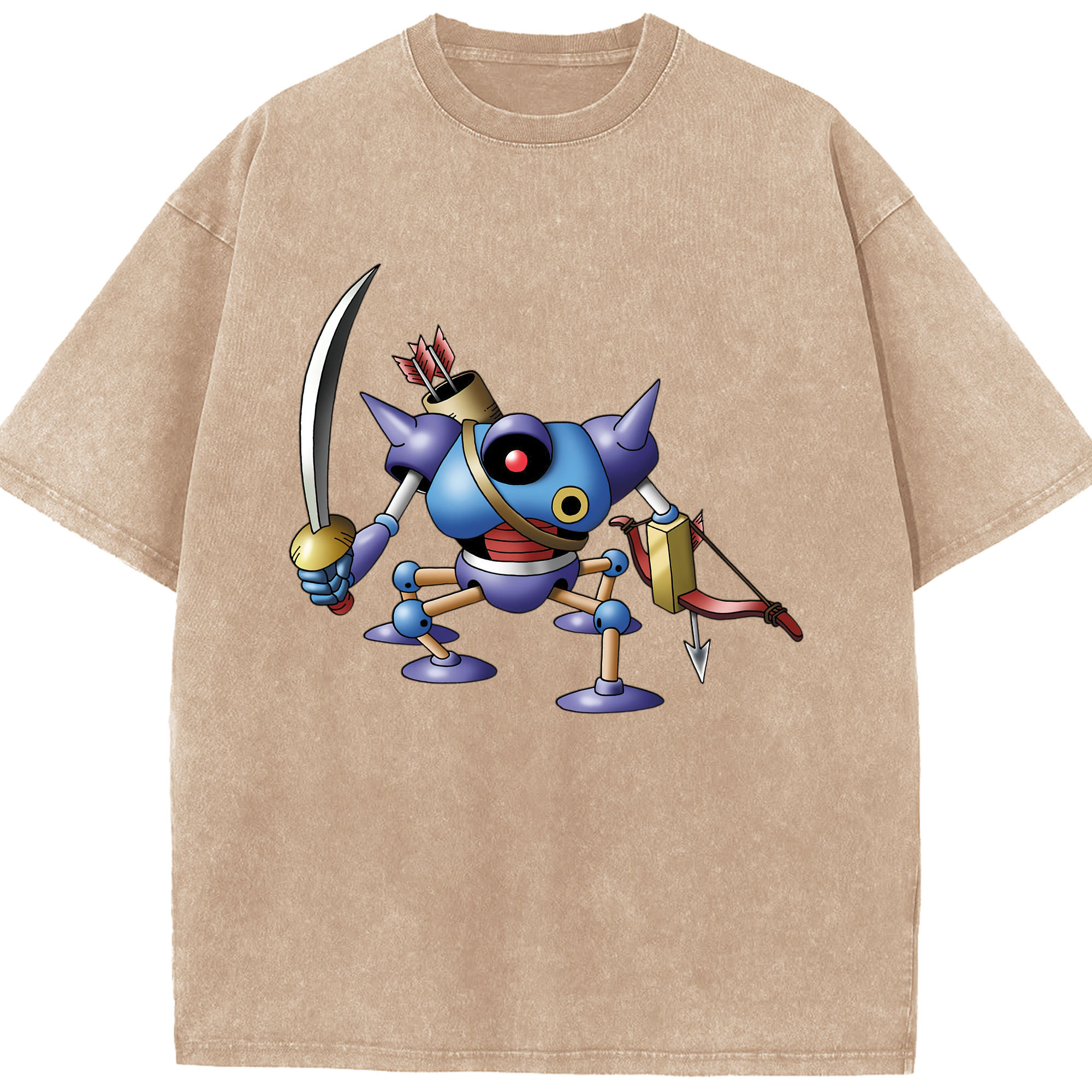 （画像用） ドラゴンクエスト Doragon Kuesuto Dragon Quest 綿100% ヴィンテージ風 半袖Tシャツ（フロントプリント）