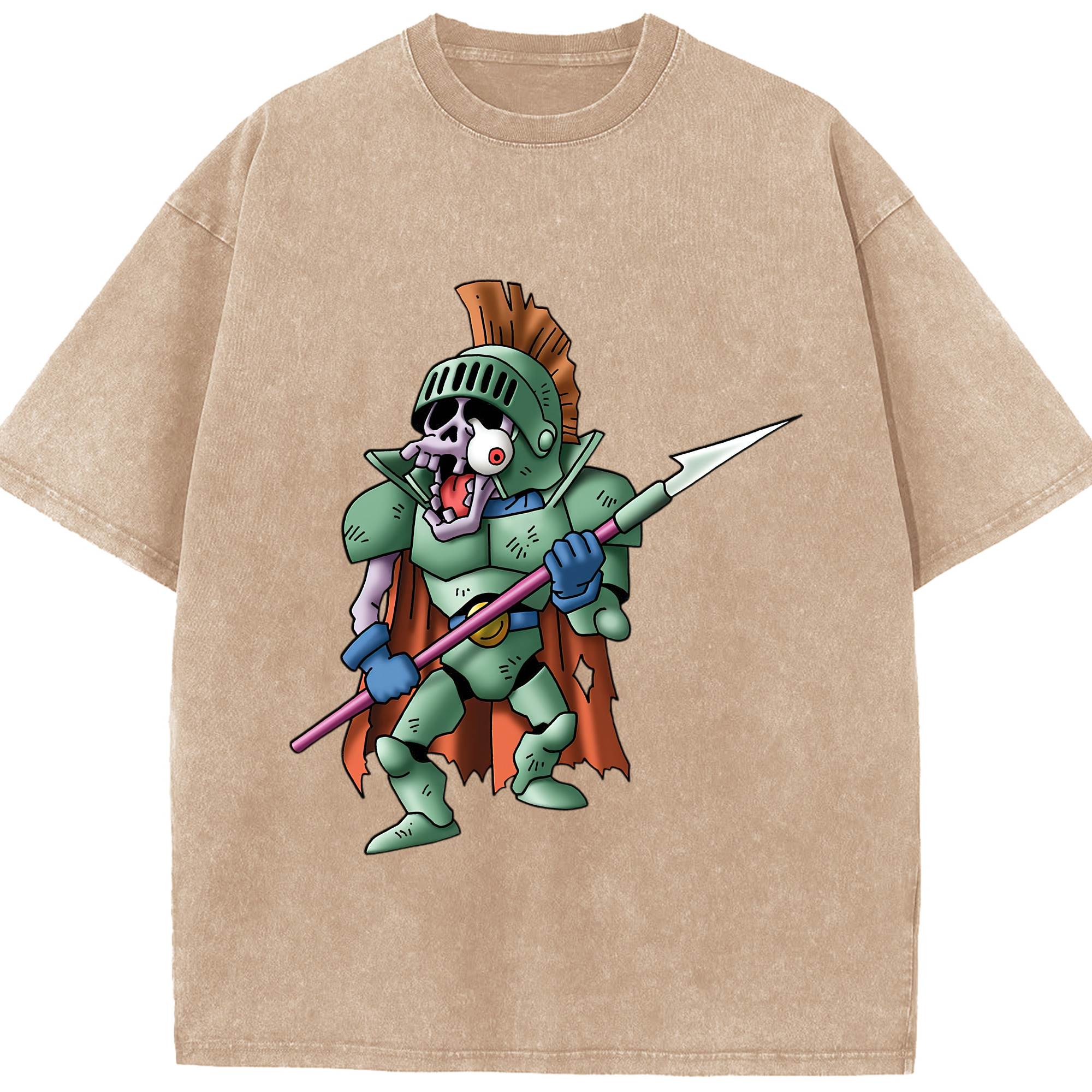 （画像用） ドラゴンクエスト Doragon Kuesuto Dragon Quest 綿100% ヴィンテージ風 半袖Tシャツ（フロントプリント）
