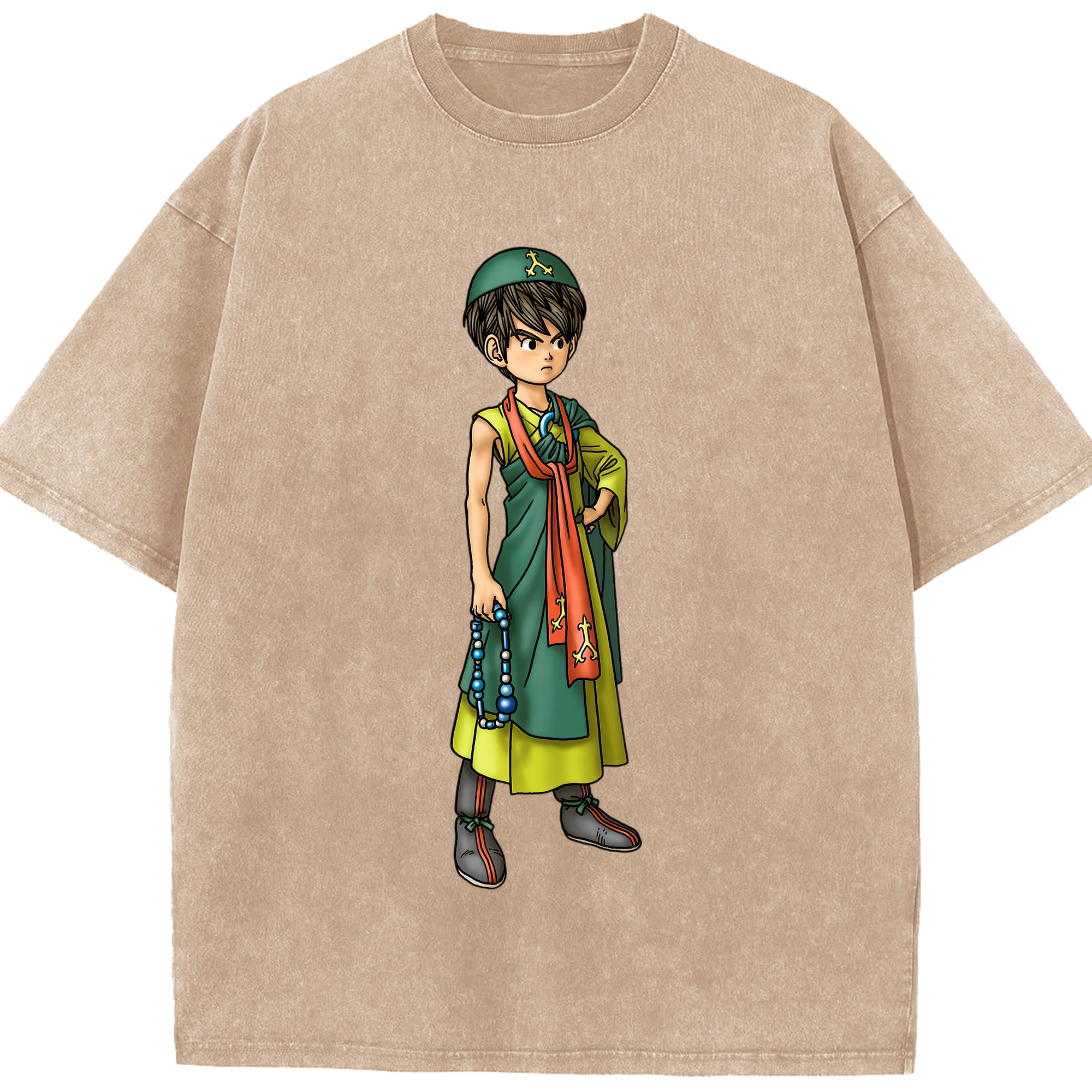 （画像用） ドラゴンクエスト Doragon Kuesuto Dragon Quest 綿100% ヴィンテージ風 半袖Tシャツ（フロントプリント）