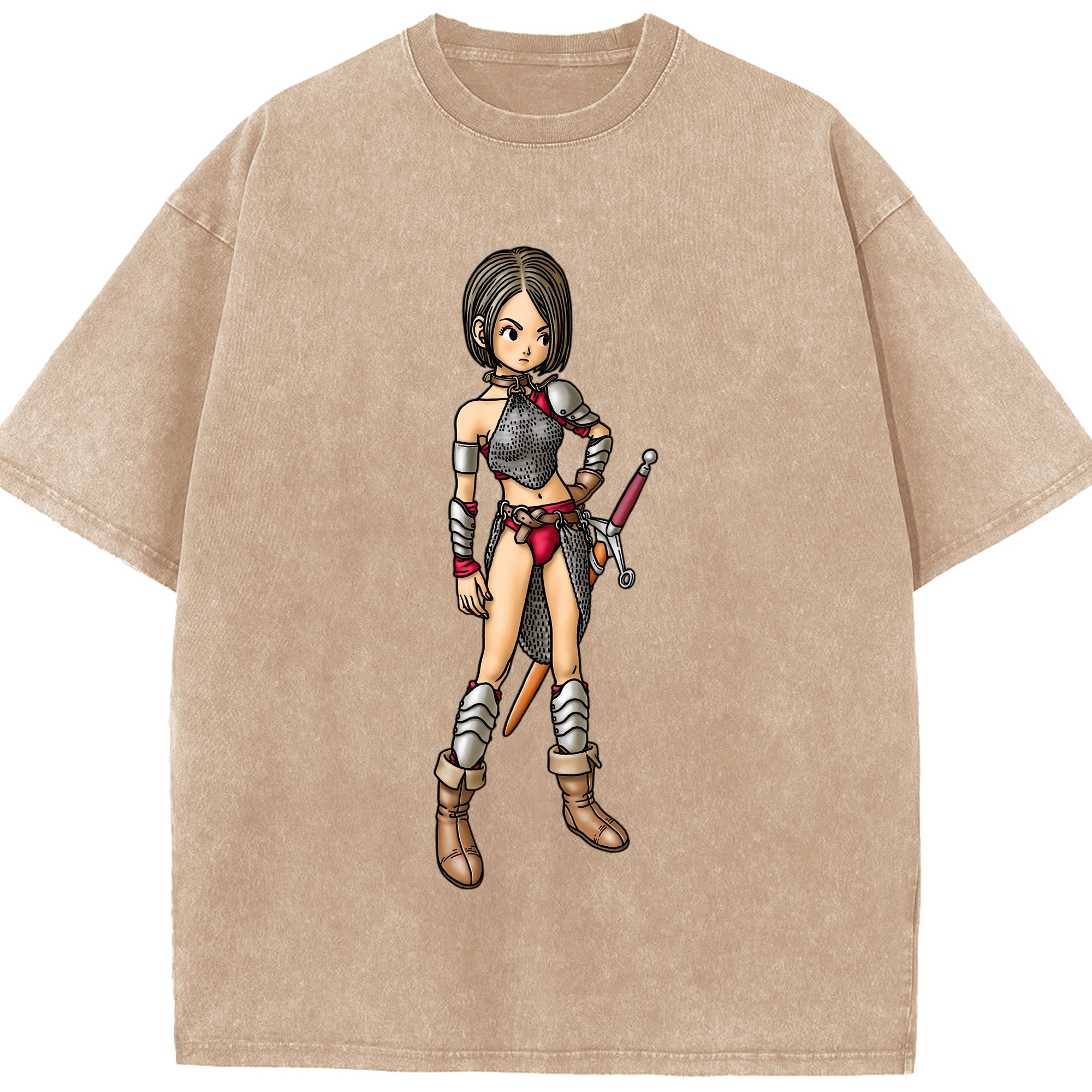 （画像用） ドラゴンクエスト Doragon Kuesuto Dragon Quest 綿100% ヴィンテージ風 半袖Tシャツ（フロントプリント）