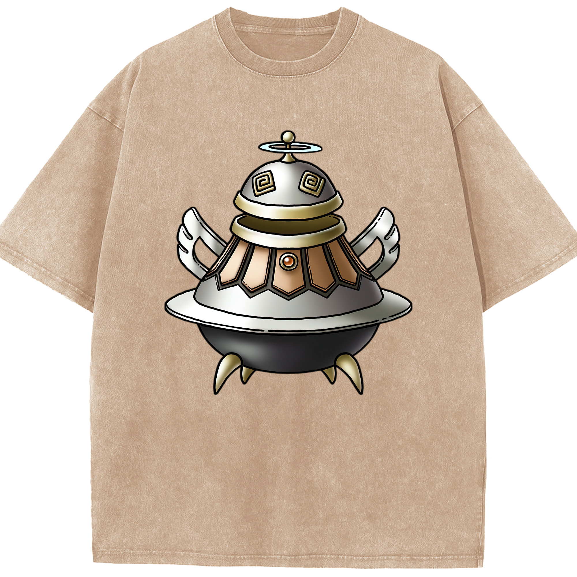 （画像用） ドラゴンクエスト Doragon Kuesuto Dragon Quest 綿100% ヴィンテージ風 半袖Tシャツ（フロントプリント）